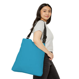 My Beautiful Fluff Adjustable Tote Bag in Turquoise Bags Printify