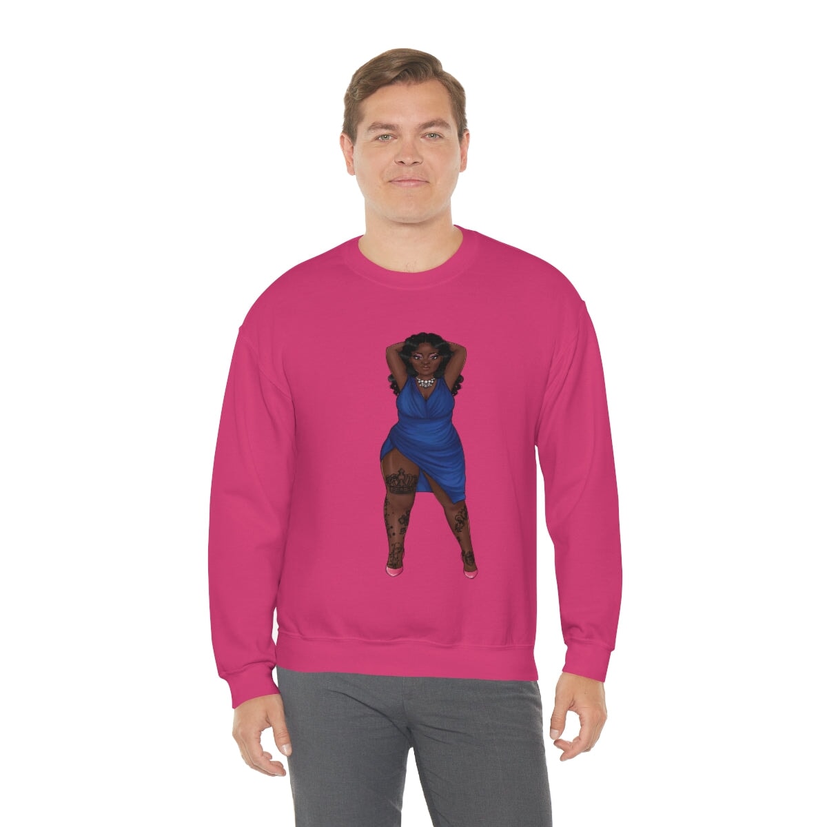 My Beautiful Fluff Show Off Your Fluff Kendra Unisex Heavy Blend Crewneck Sweatshirt Sweatshirt Printify