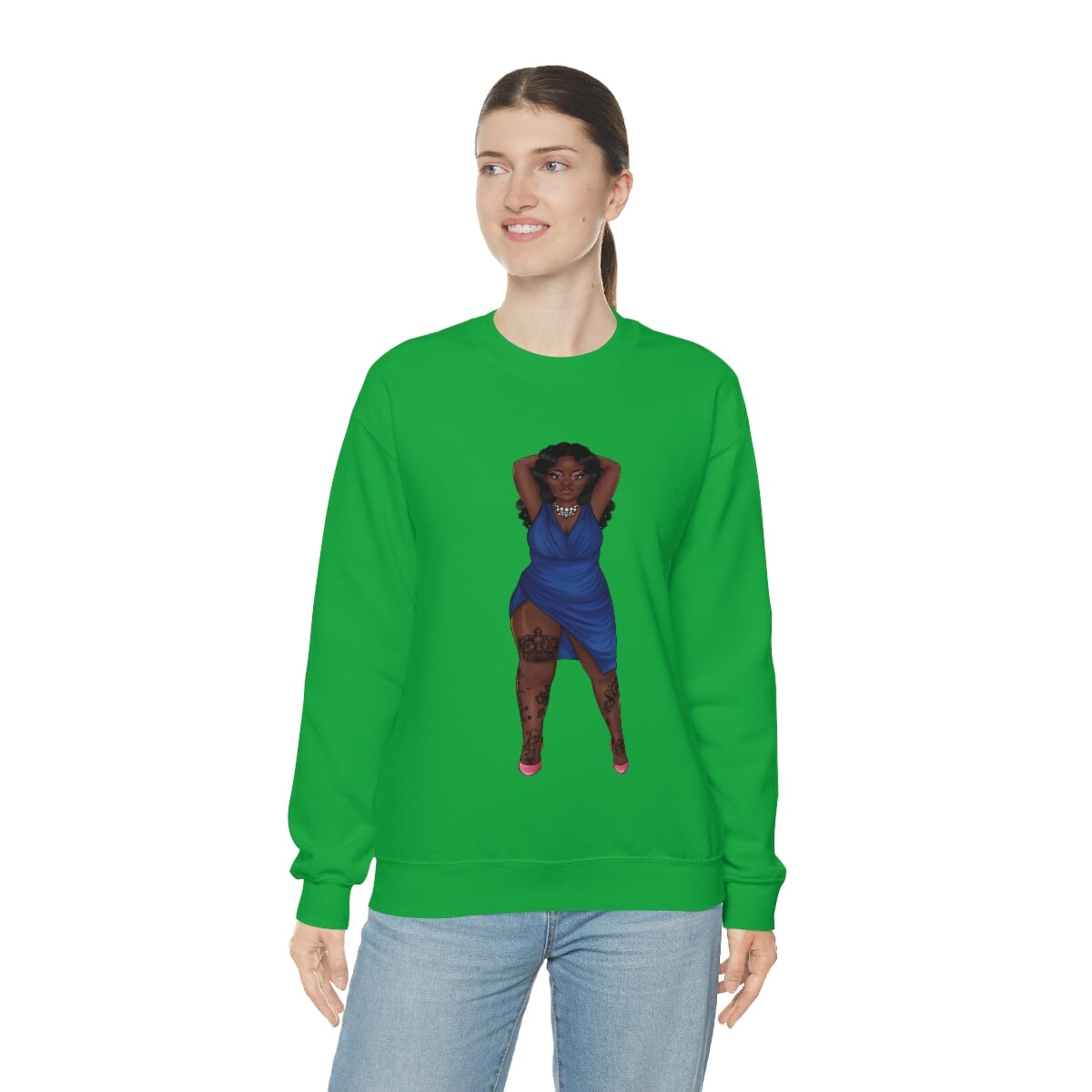 My Beautiful Fluff Show Off Your Fluff Kendra Unisex Heavy Blend Crewneck Sweatshirt Sweatshirt Printify