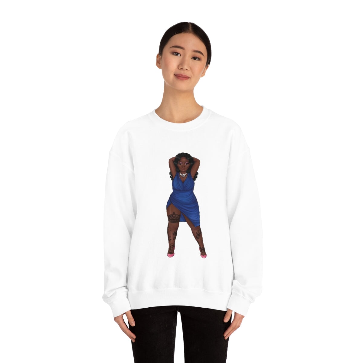 My Beautiful Fluff Show Off Your Fluff Kendra Unisex Heavy Blend Crewneck Sweatshirt Sweatshirt Printify 