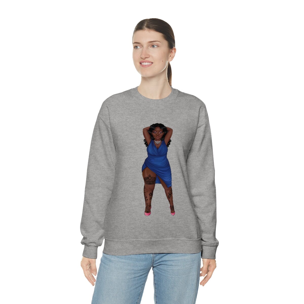 My Beautiful Fluff Show Off Your Fluff Kendra Unisex Heavy Blend Crewneck Sweatshirt Sweatshirt Printify
