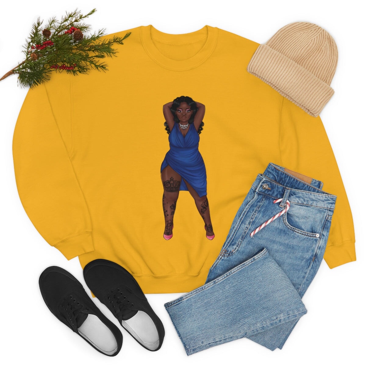 My Beautiful Fluff Show Off Your Fluff Kendra Unisex Heavy Blend Crewneck Sweatshirt Sweatshirt Printify