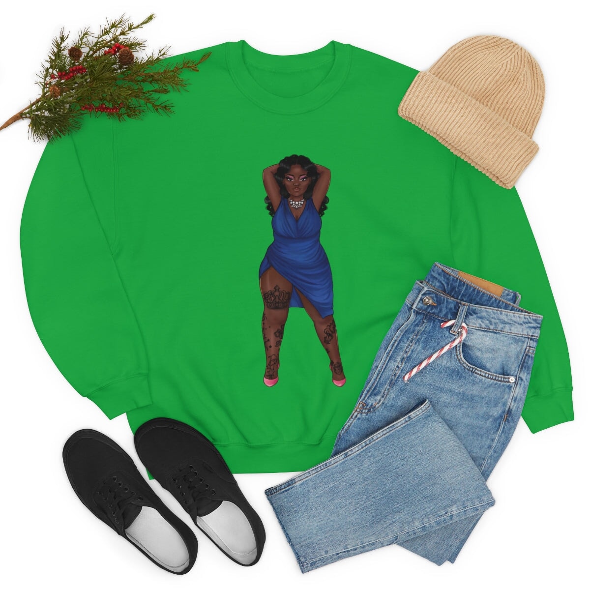 My Beautiful Fluff Show Off Your Fluff Kendra Unisex Heavy Blend Crewneck Sweatshirt Sweatshirt Printify