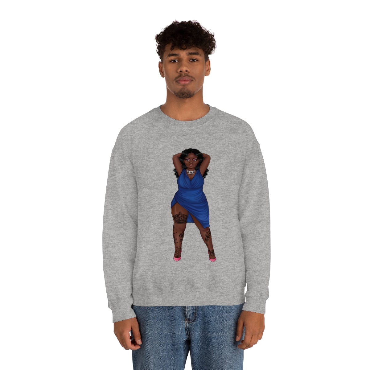 My Beautiful Fluff Show Off Your Fluff Kendra Unisex Heavy Blend Crewneck Sweatshirt Sweatshirt Printify