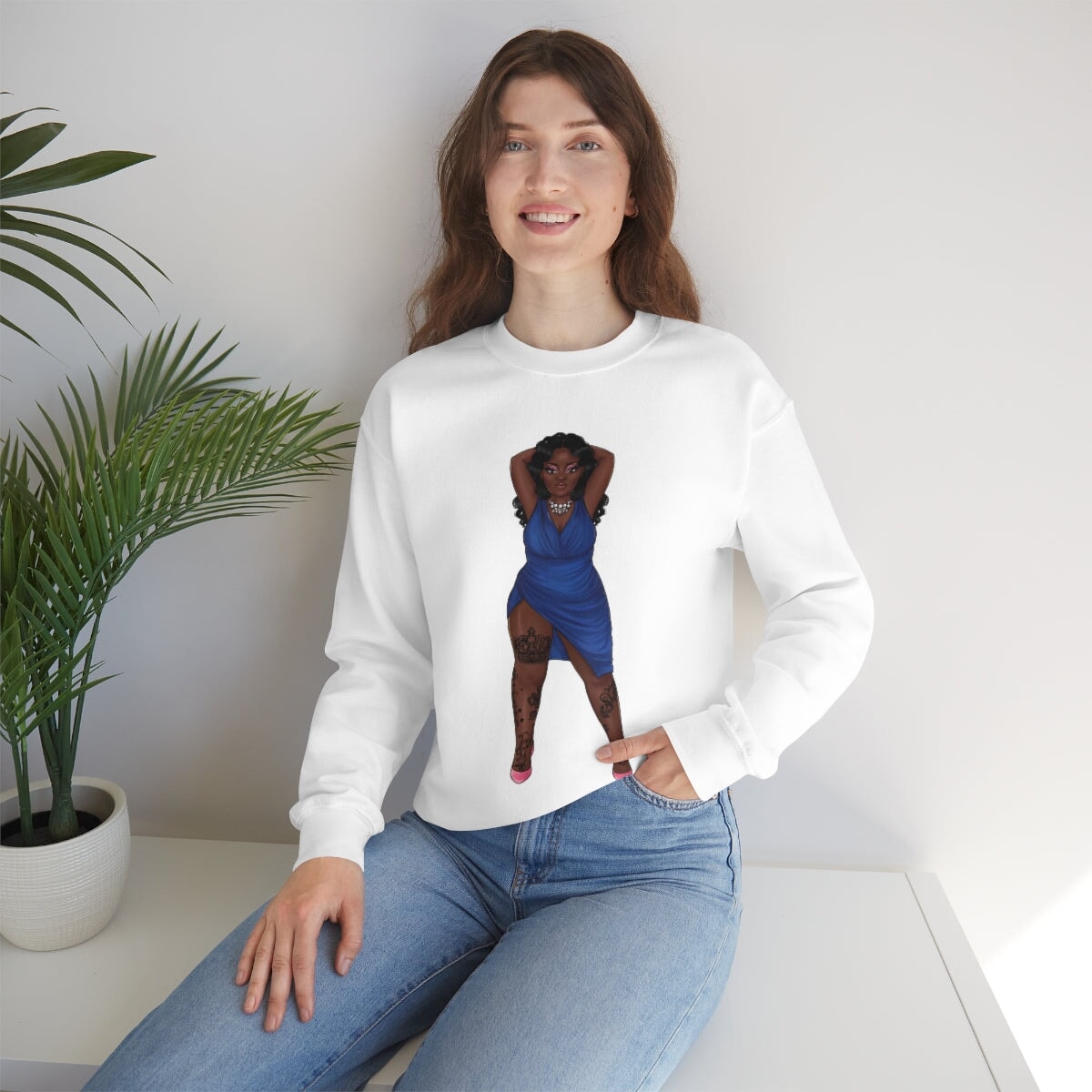 My Beautiful Fluff Show Off Your Fluff Kendra Unisex Heavy Blend Crewneck Sweatshirt Sweatshirt Printify