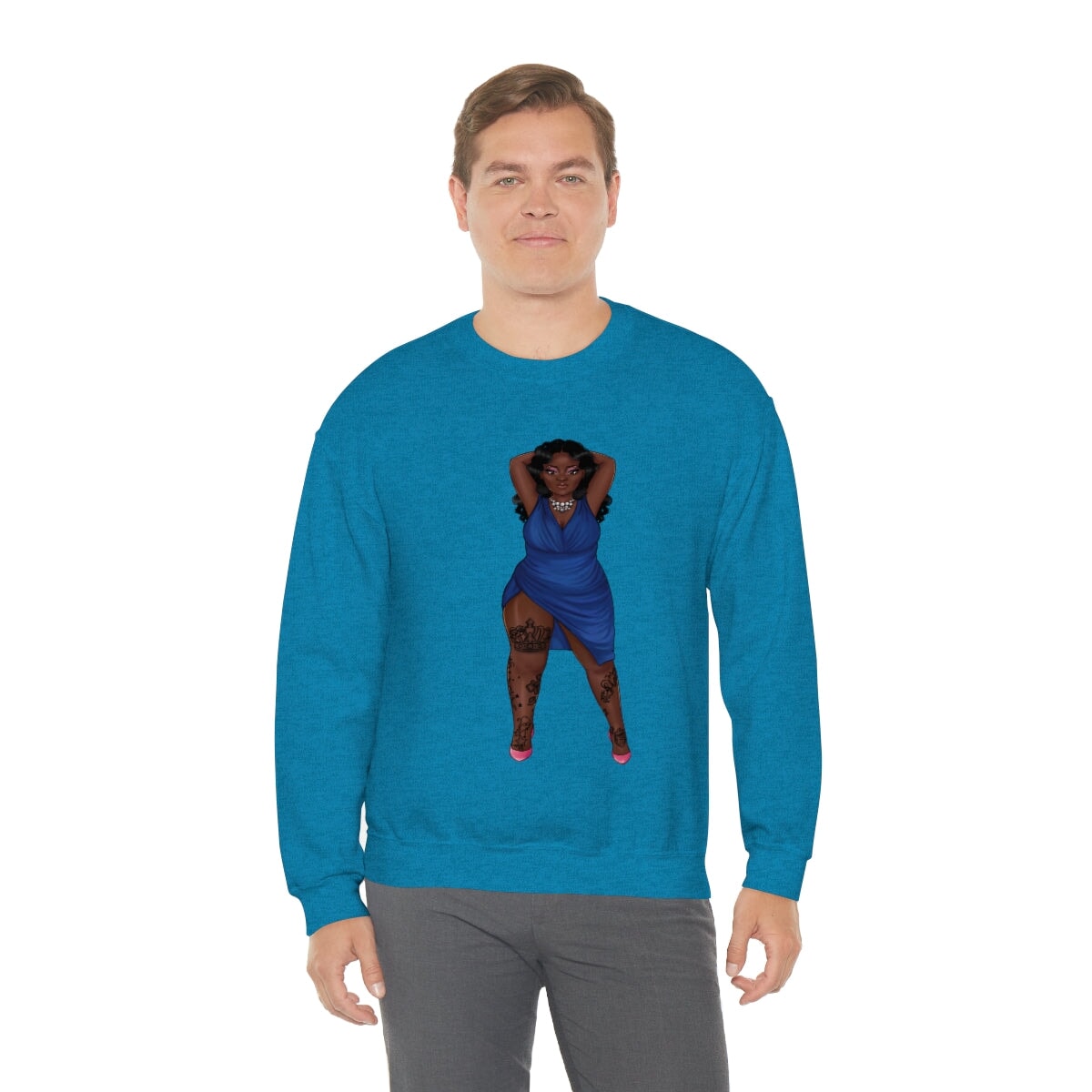 My Beautiful Fluff Show Off Your Fluff Kendra Unisex Heavy Blend Crewneck Sweatshirt Sweatshirt Printify