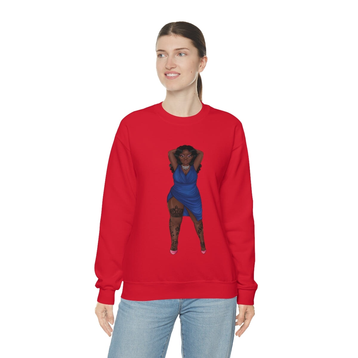 My Beautiful Fluff Show Off Your Fluff Kendra Unisex Heavy Blend Crewneck Sweatshirt Sweatshirt Printify