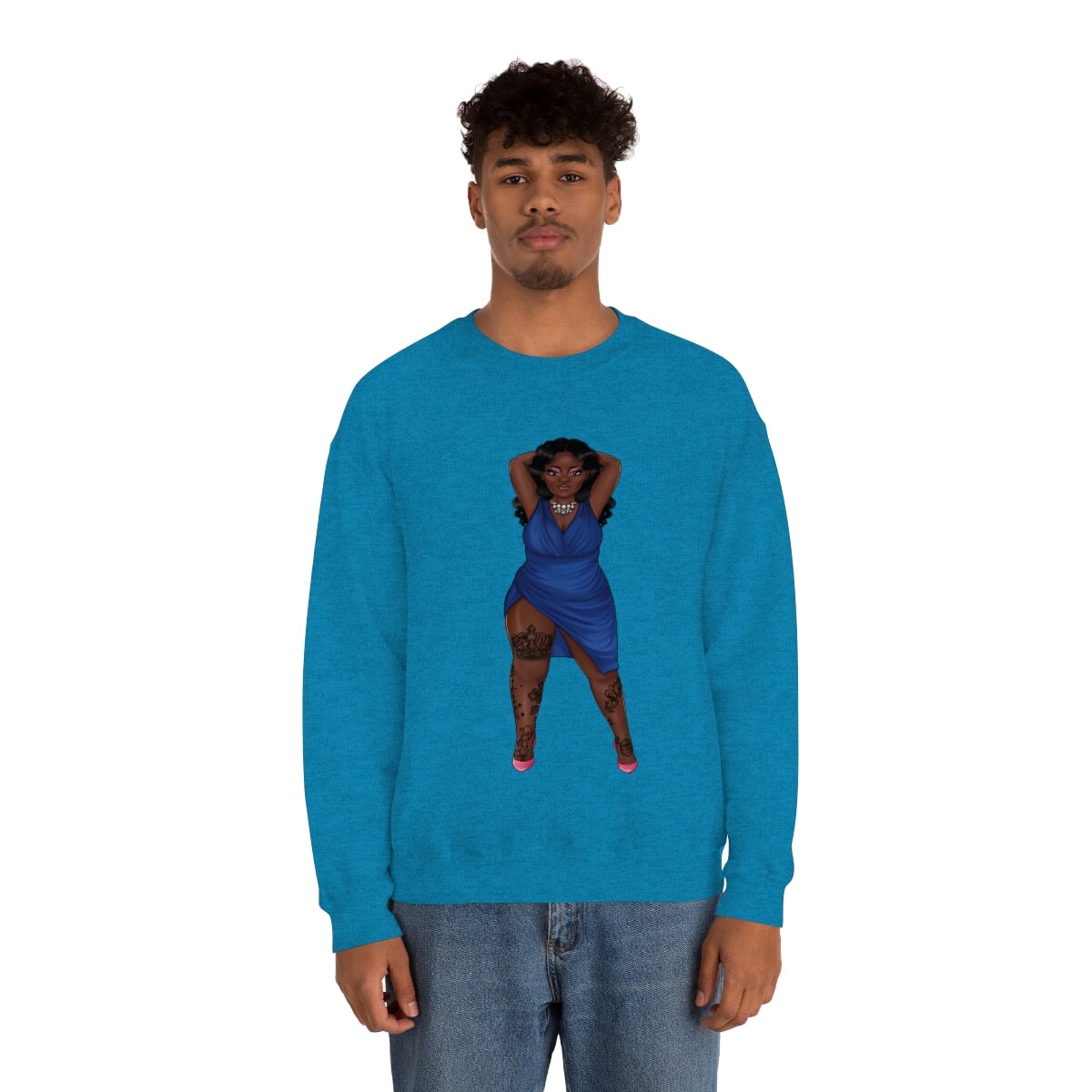 My Beautiful Fluff Show Off Your Fluff Kendra Unisex Heavy Blend Crewneck Sweatshirt Sweatshirt Printify