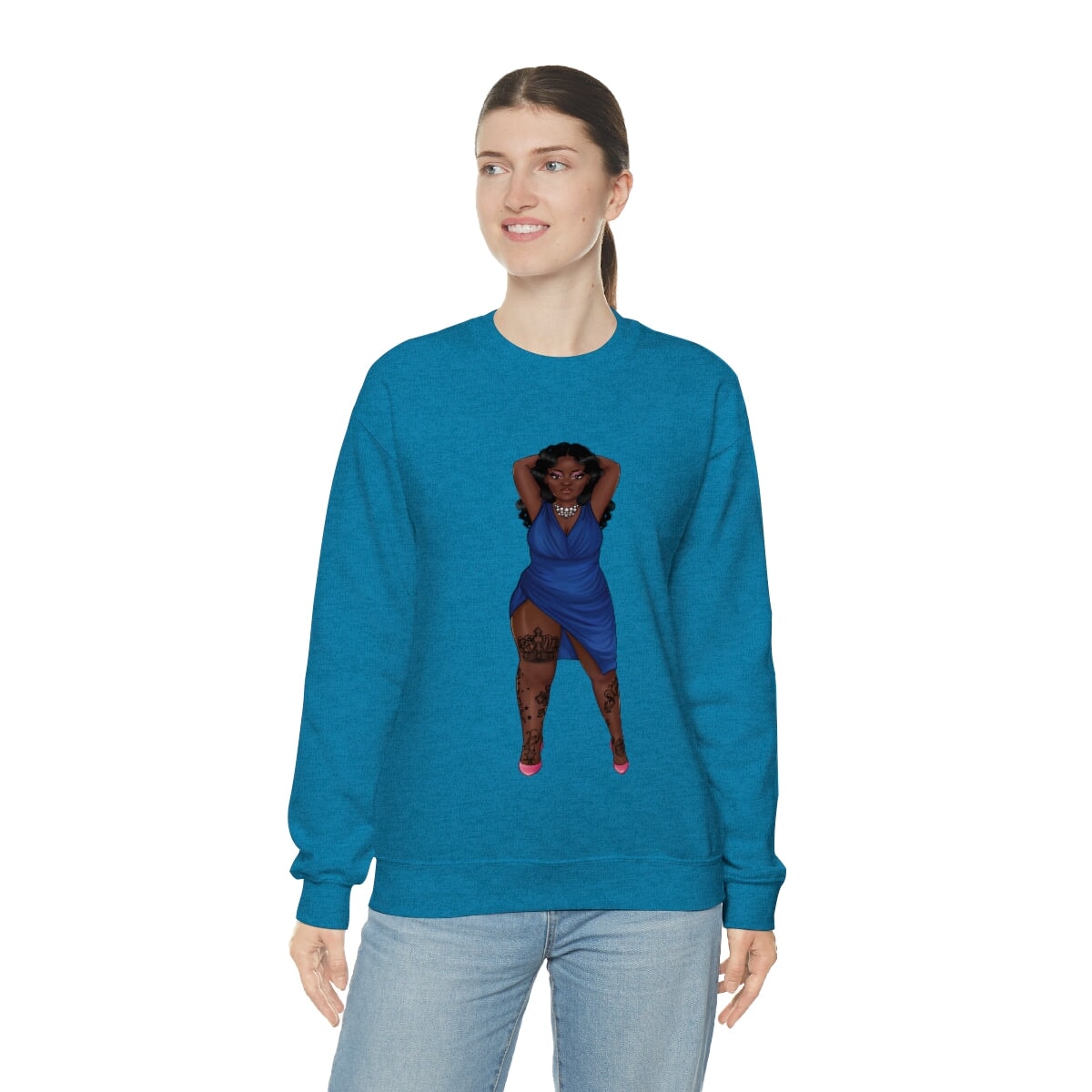 My Beautiful Fluff Show Off Your Fluff Kendra Unisex Heavy Blend Crewneck Sweatshirt Sweatshirt Printify