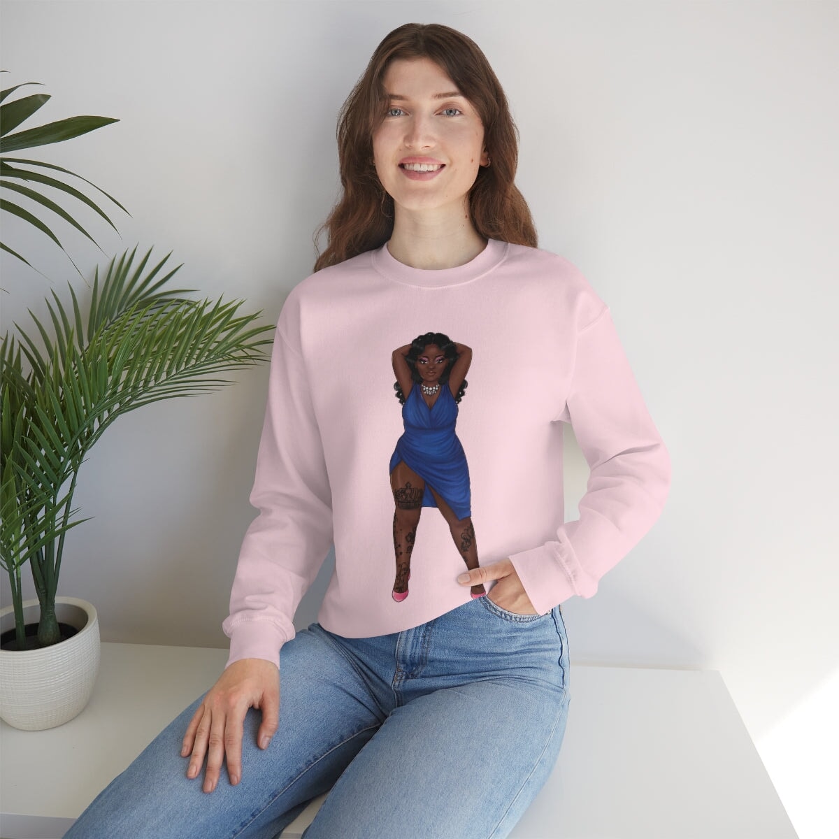 My Beautiful Fluff Show Off Your Fluff Kendra Unisex Heavy Blend Crewneck Sweatshirt Sweatshirt Printify