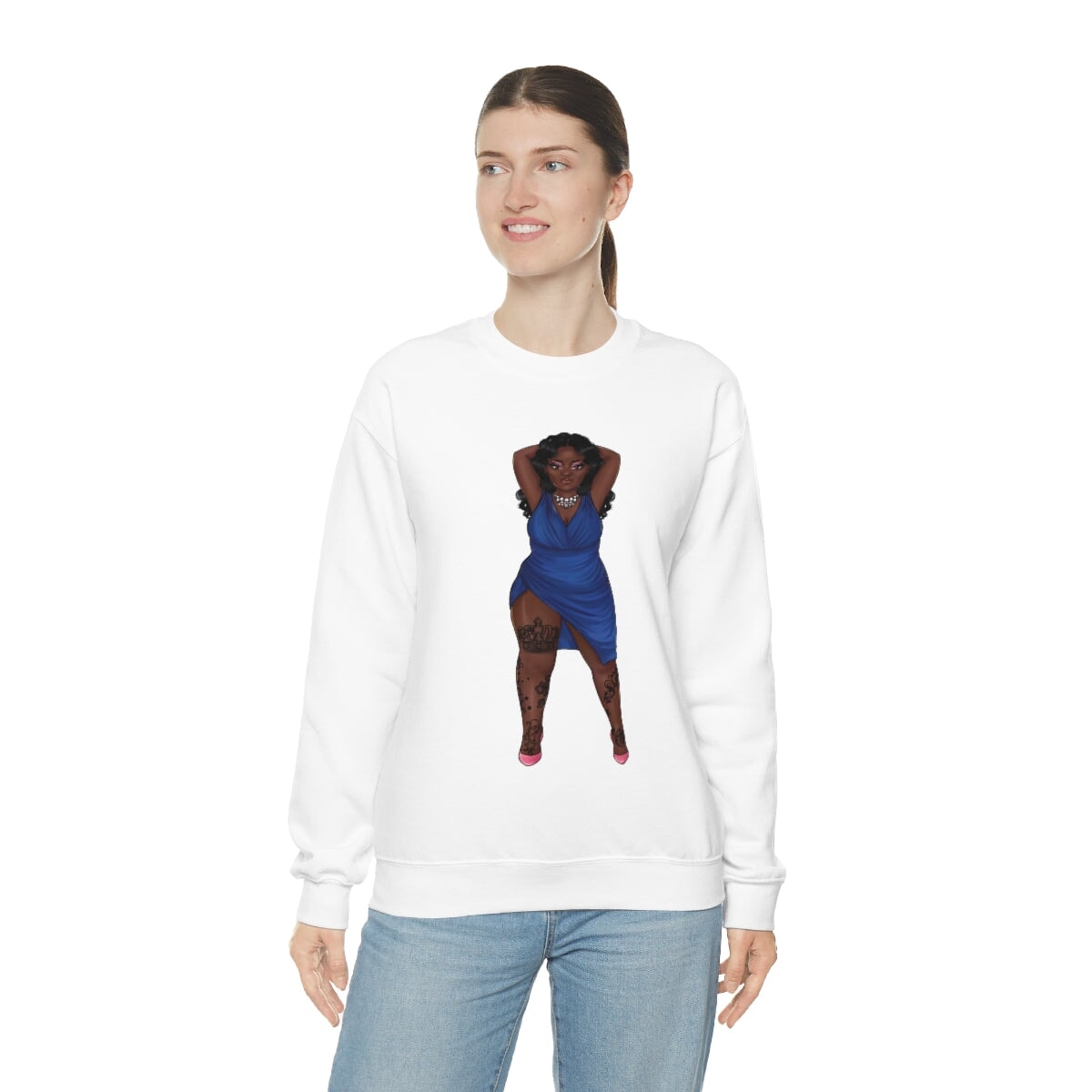 My Beautiful Fluff Show Off Your Fluff Kendra Unisex Heavy Blend Crewneck Sweatshirt Sweatshirt Printify