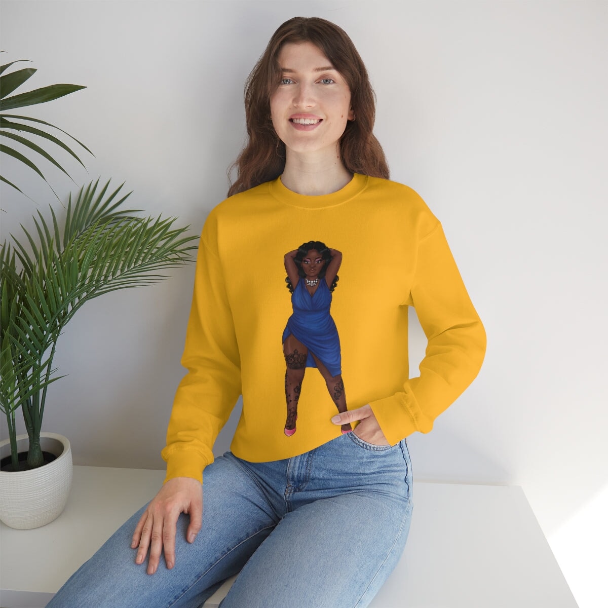 My Beautiful Fluff Show Off Your Fluff Kendra Unisex Heavy Blend Crewneck Sweatshirt Sweatshirt Printify