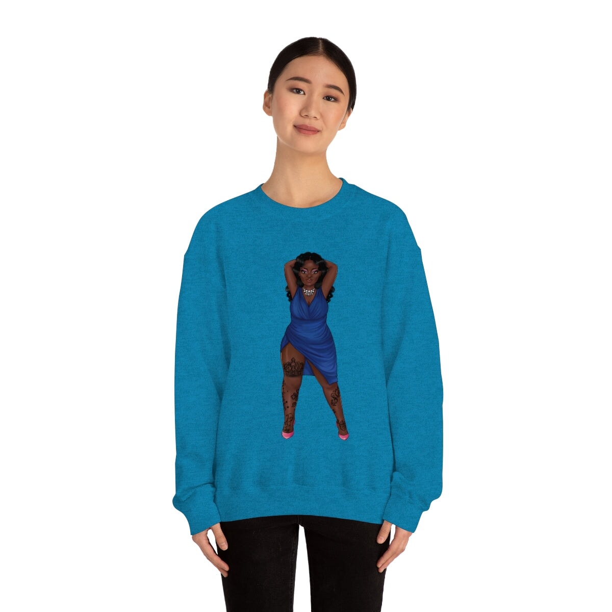 My Beautiful Fluff Show Off Your Fluff Kendra Unisex Heavy Blend Crewneck Sweatshirt Sweatshirt Printify 