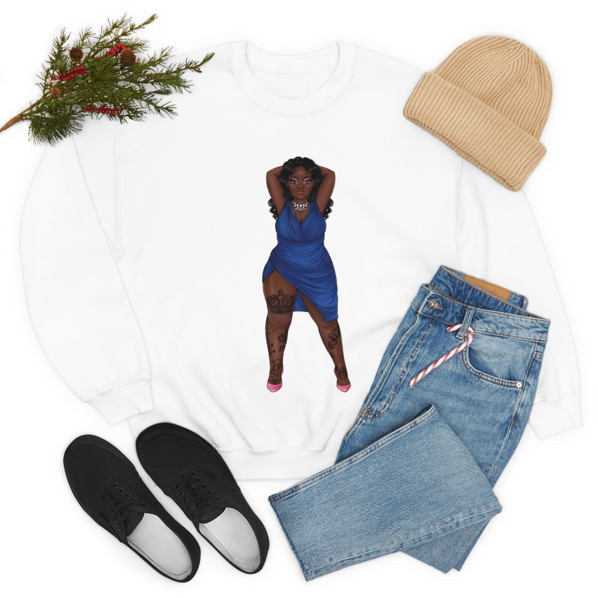 My Beautiful Fluff Show Off Your Fluff Kendra Unisex Heavy Blend Crewneck Sweatshirt Sweatshirt Printify