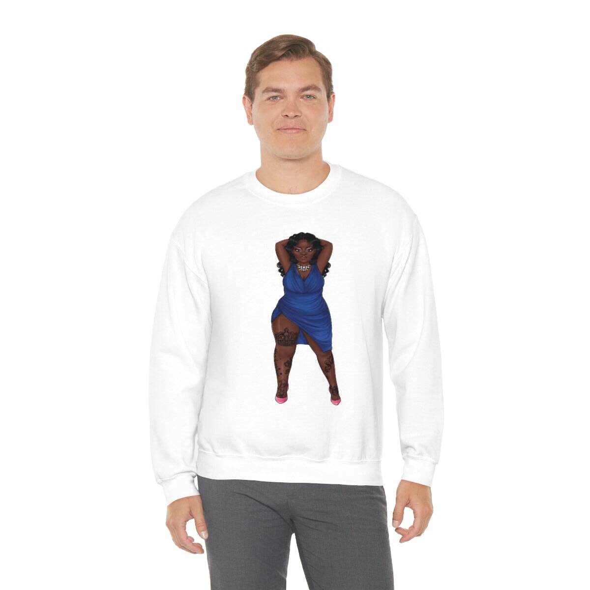 My Beautiful Fluff Show Off Your Fluff Kendra Unisex Heavy Blend Crewneck Sweatshirt Sweatshirt Printify