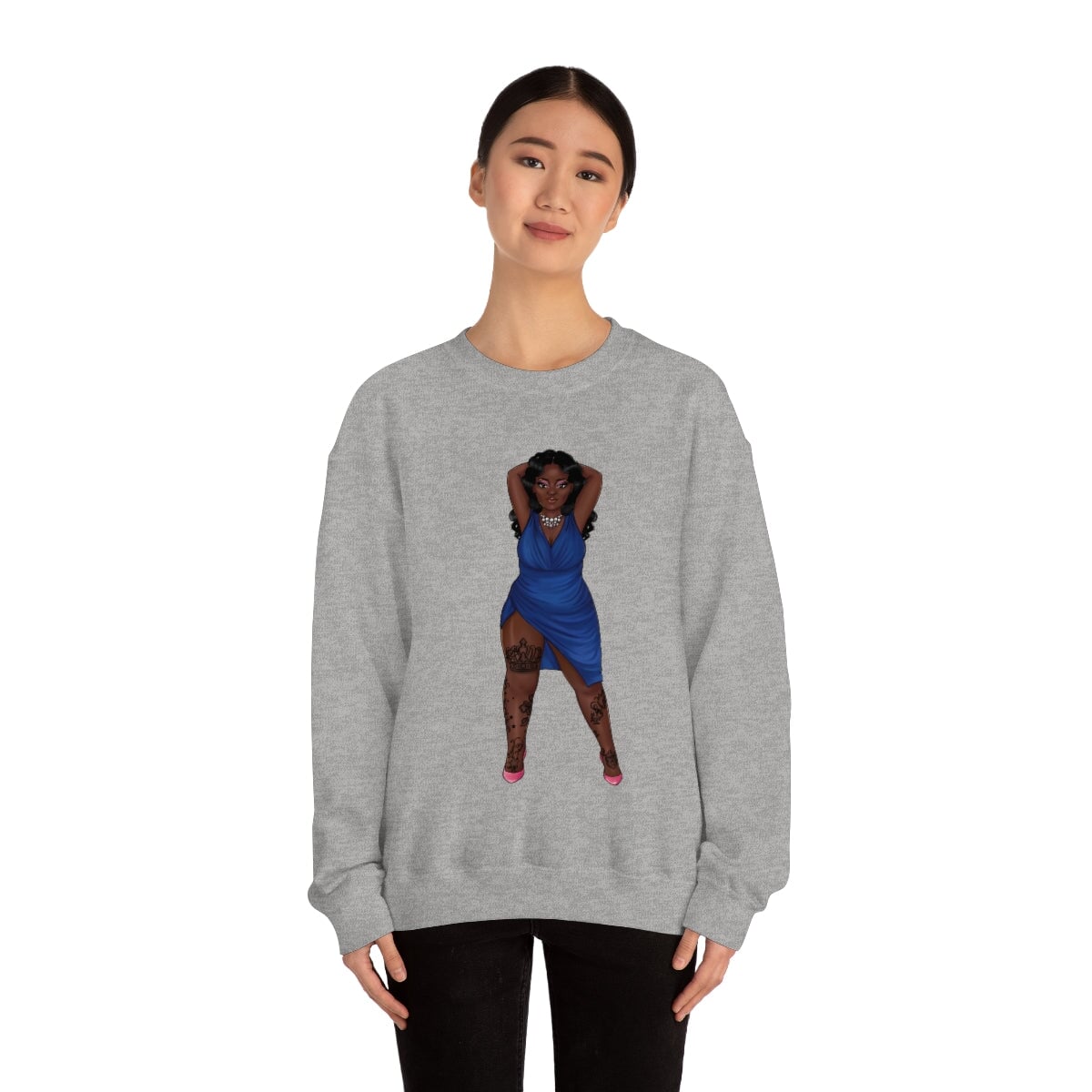 My Beautiful Fluff Show Off Your Fluff Kendra Unisex Heavy Blend Crewneck Sweatshirt Sweatshirt Printify