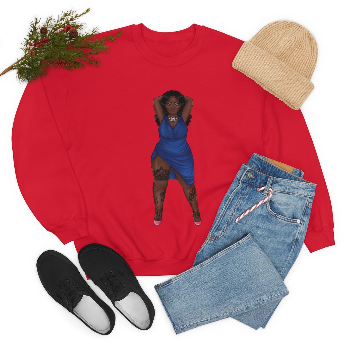 My Beautiful Fluff Show Off Your Fluff Kendra Unisex Heavy Blend Crewneck Sweatshirt Sweatshirt Printify