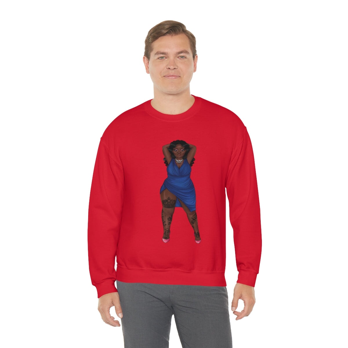My Beautiful Fluff Show Off Your Fluff Kendra Unisex Heavy Blend Crewneck Sweatshirt Sweatshirt Printify