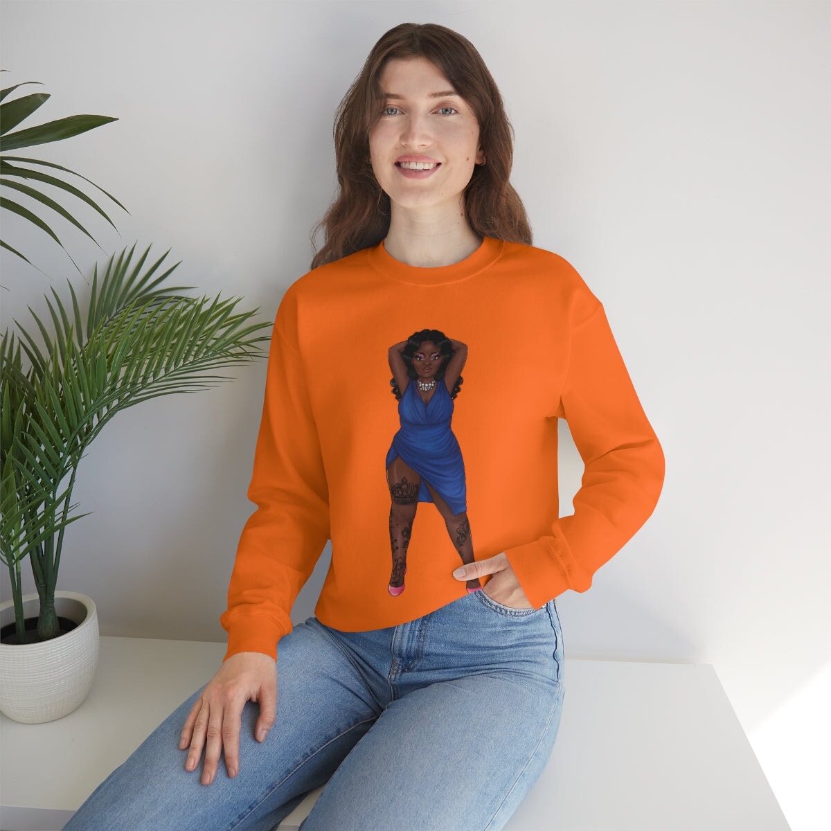 My Beautiful Fluff Show Off Your Fluff Kendra Unisex Heavy Blend Crewneck Sweatshirt Sweatshirt Printify
