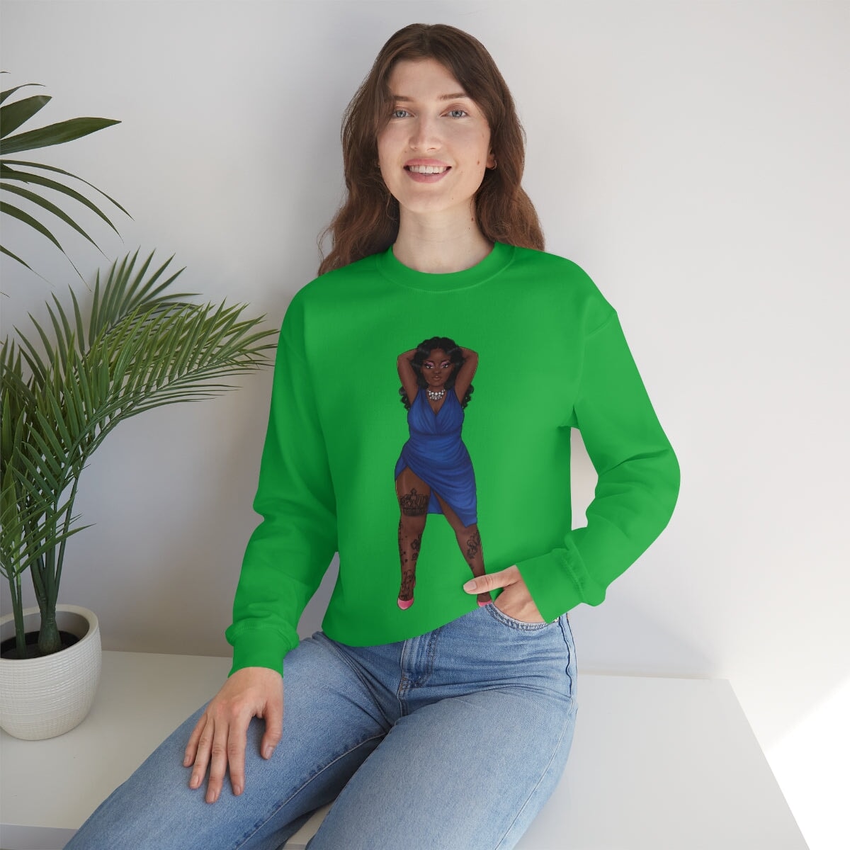 My Beautiful Fluff Show Off Your Fluff Kendra Unisex Heavy Blend Crewneck Sweatshirt Sweatshirt Printify