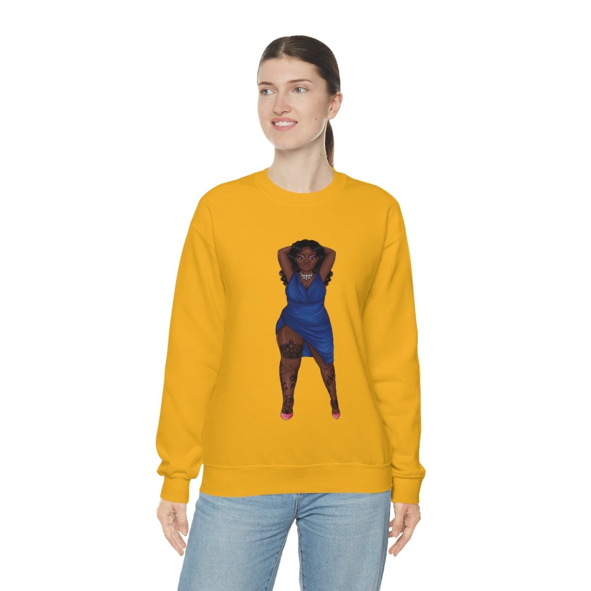 My Beautiful Fluff Show Off Your Fluff Kendra Unisex Heavy Blend Crewneck Sweatshirt Sweatshirt Printify