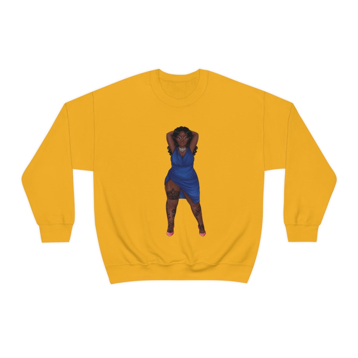 My Beautiful Fluff Show Off Your Fluff Kendra Unisex Heavy Blend Crewneck Sweatshirt Sweatshirt Printify S Gold