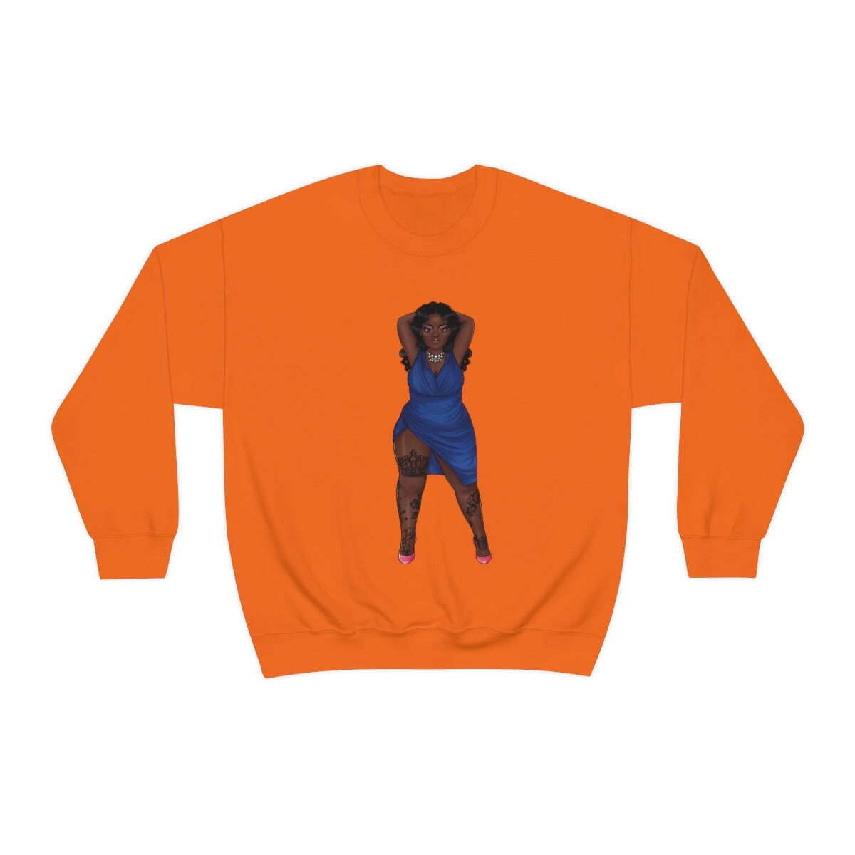 My Beautiful Fluff Show Off Your Fluff Kendra Unisex Heavy Blend Crewneck Sweatshirt Sweatshirt Printify S Orange