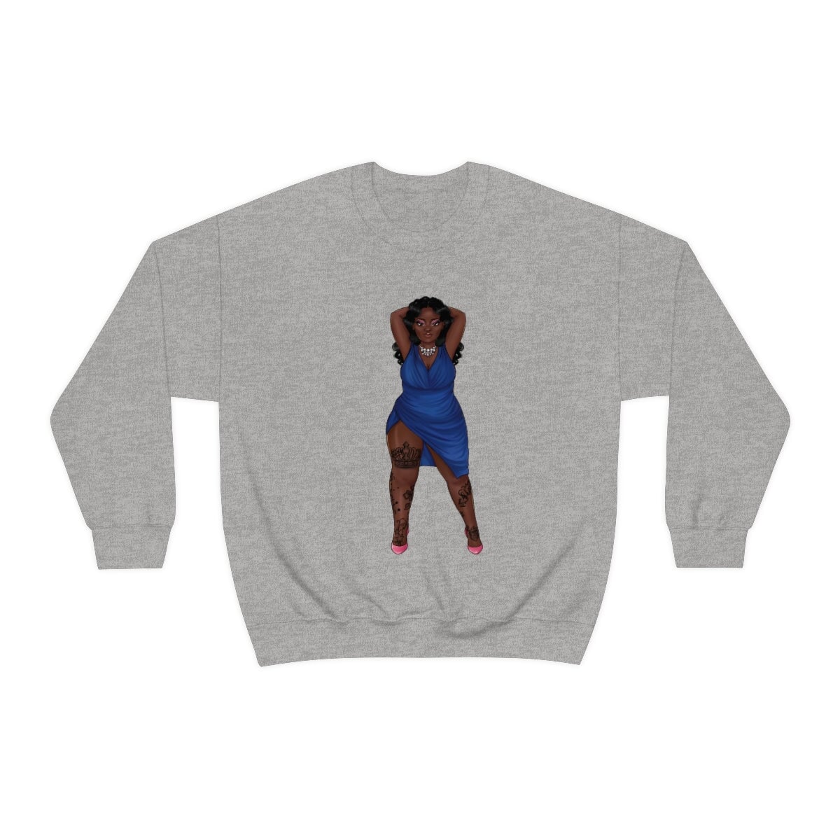 My Beautiful Fluff Show Off Your Fluff Kendra Unisex Heavy Blend Crewneck Sweatshirt Sweatshirt Printify S Sport Grey