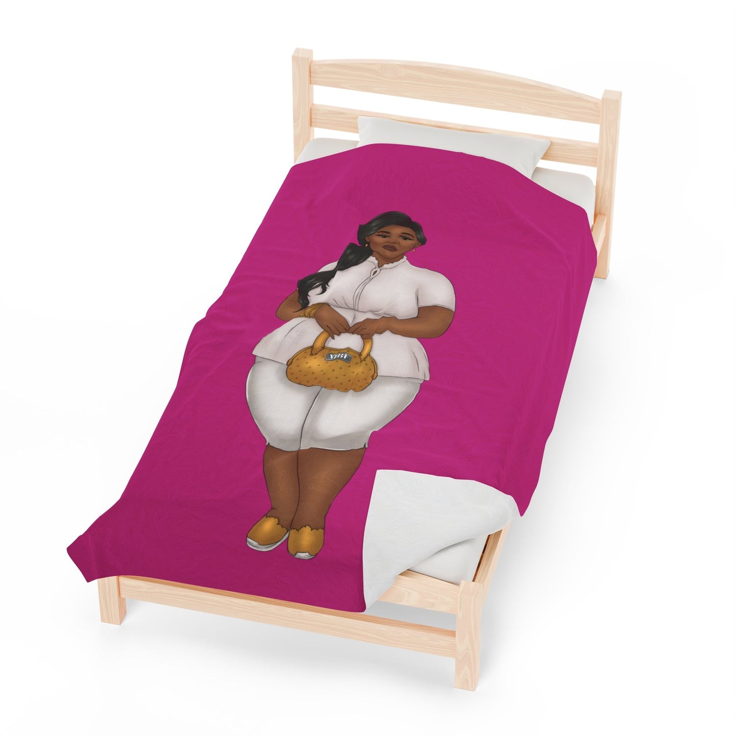 Nicole Velveteen Plush Blanket All Over Prints Printify