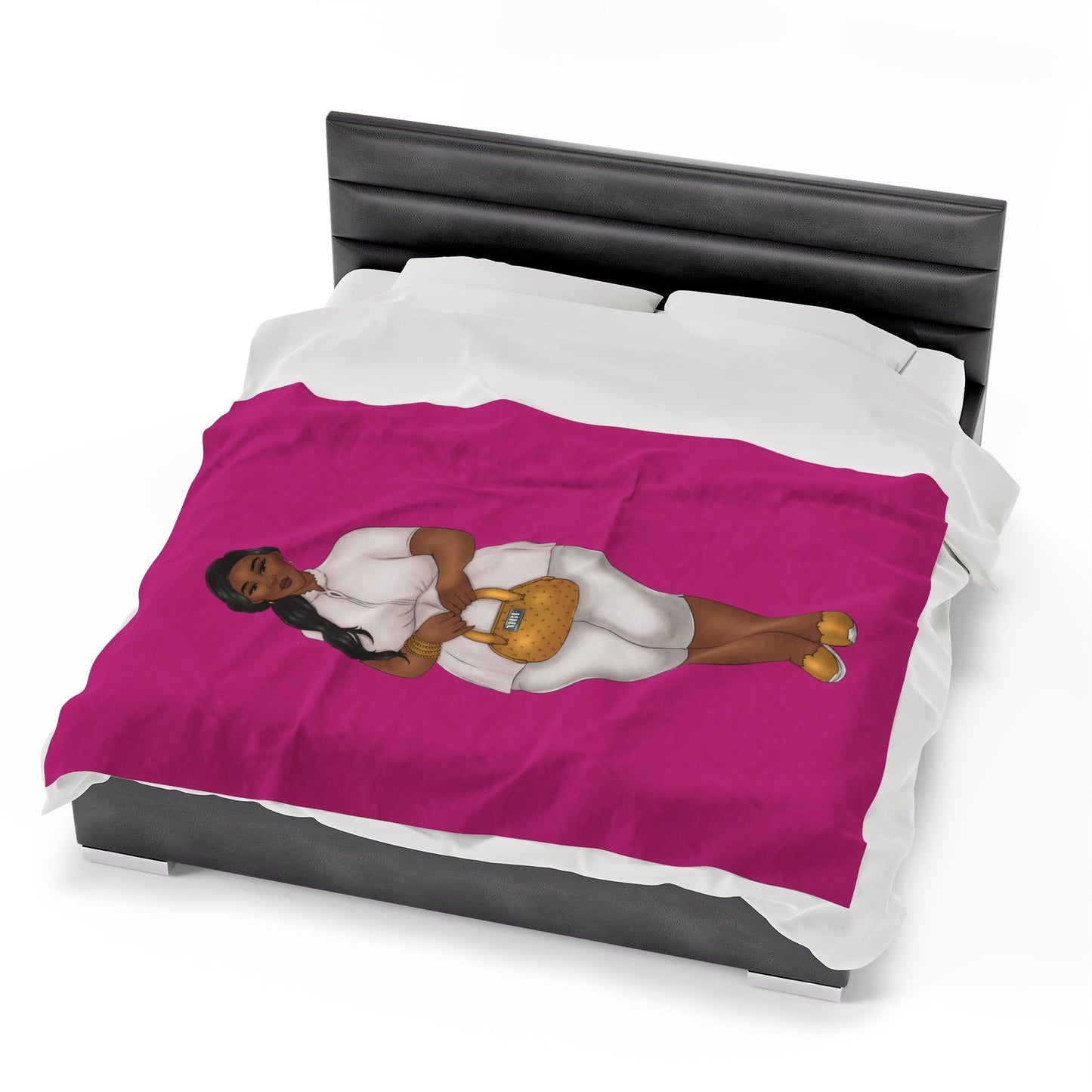 Nicole Velveteen Plush Blanket All Over Prints Printify