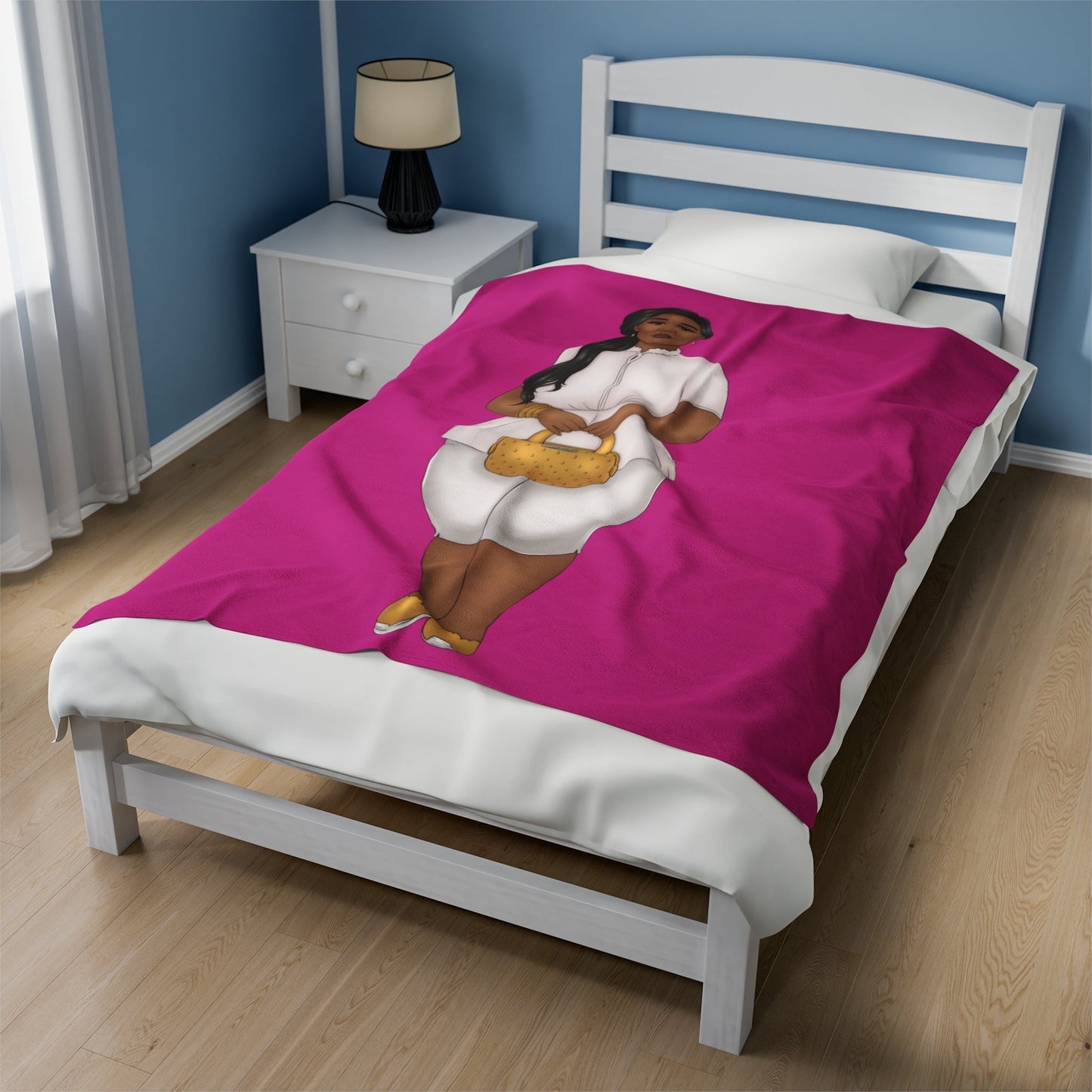 Nicole Velveteen Plush Blanket All Over Prints Printify