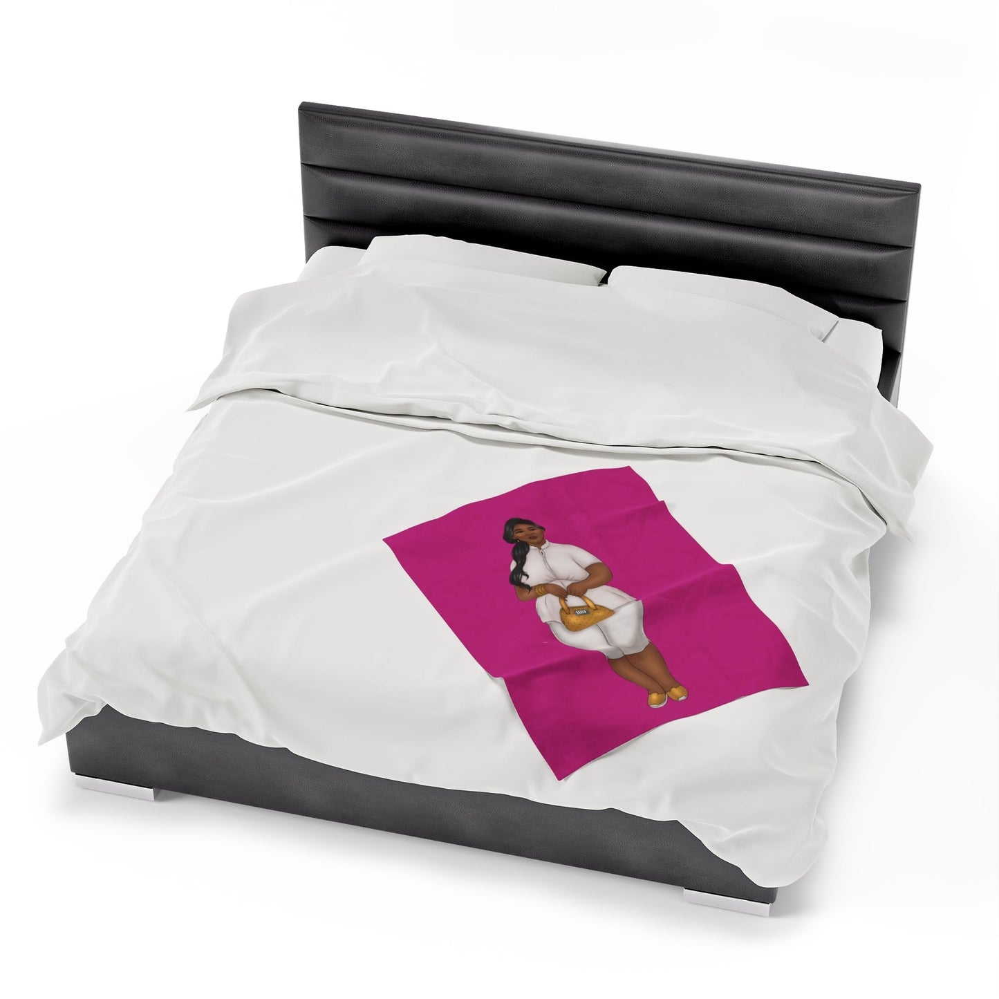 Nicole Velveteen Plush Blanket All Over Prints Printify