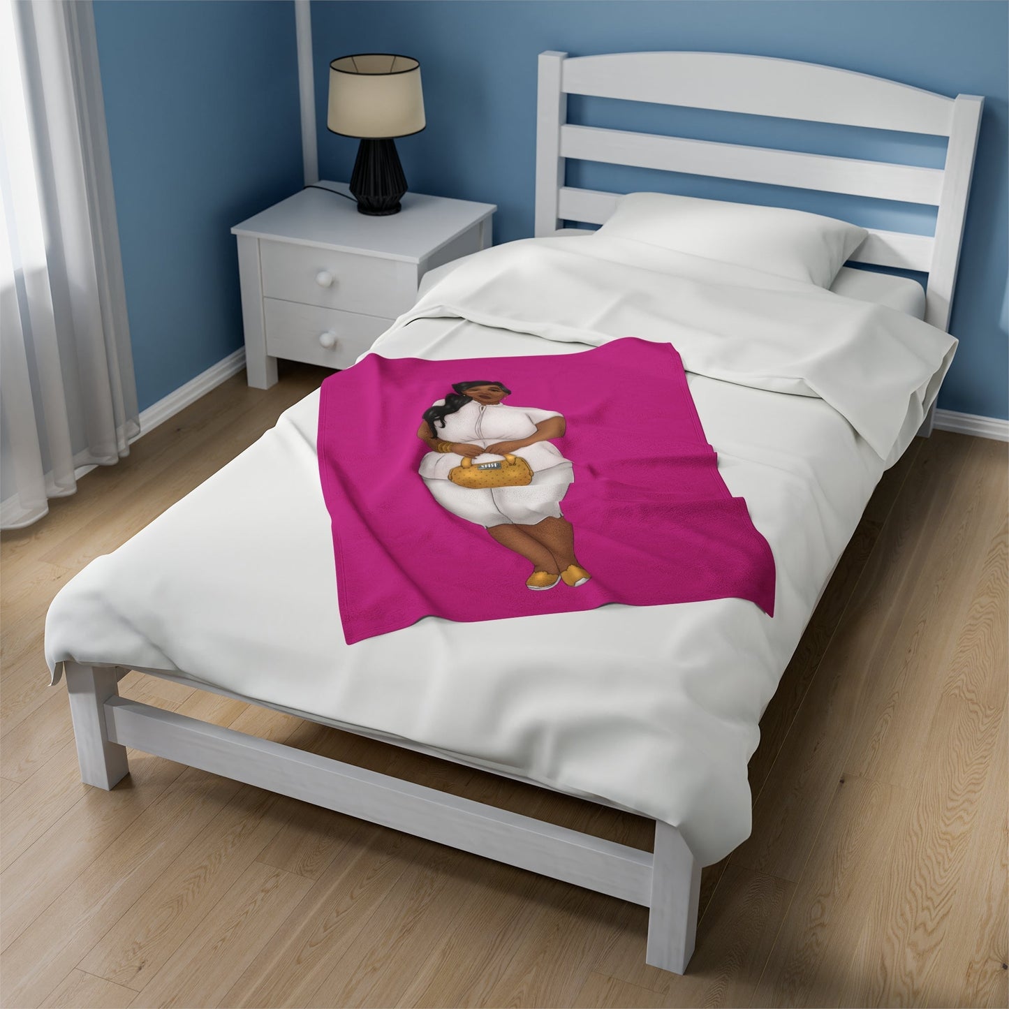 Nicole Velveteen Plush Blanket All Over Prints Printify