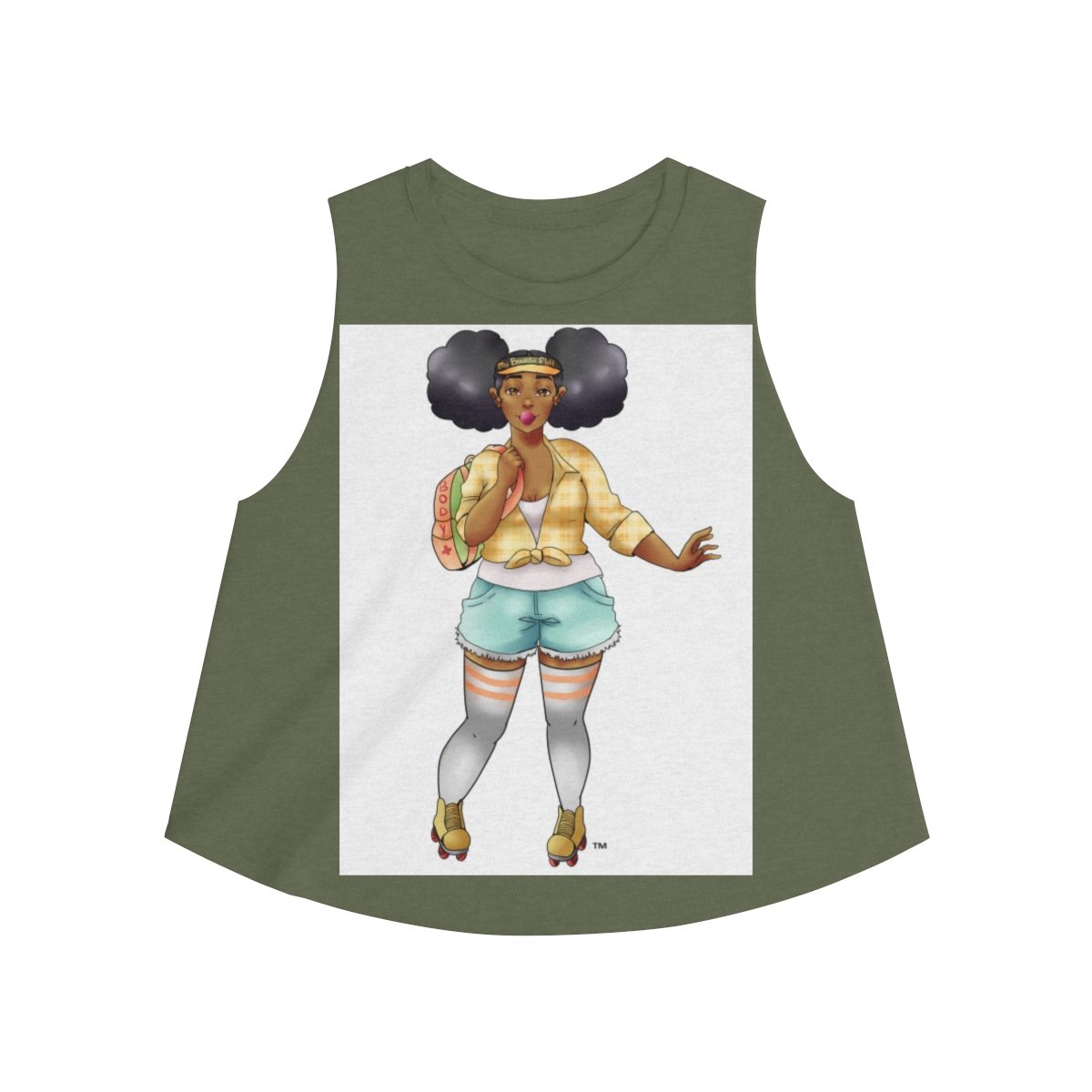 Women's Crop top Tank Top Printify S Heather Olive