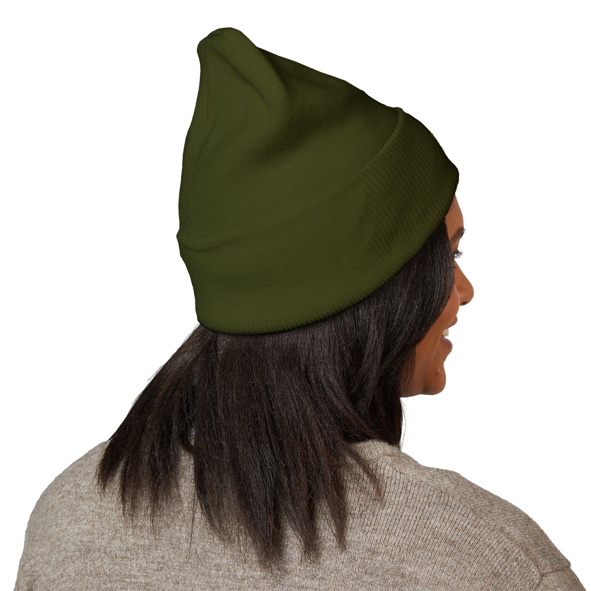 Classic Cuffed Beanie — "I Love Fluffy Girls Winter" Embroidered Winter Hat Hats Printify 