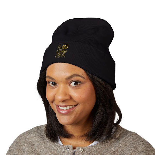 Classic Cuffed Beanie — "I Love Fluffy Girls Winter" Embroidered Winter Hat Hats Printify 