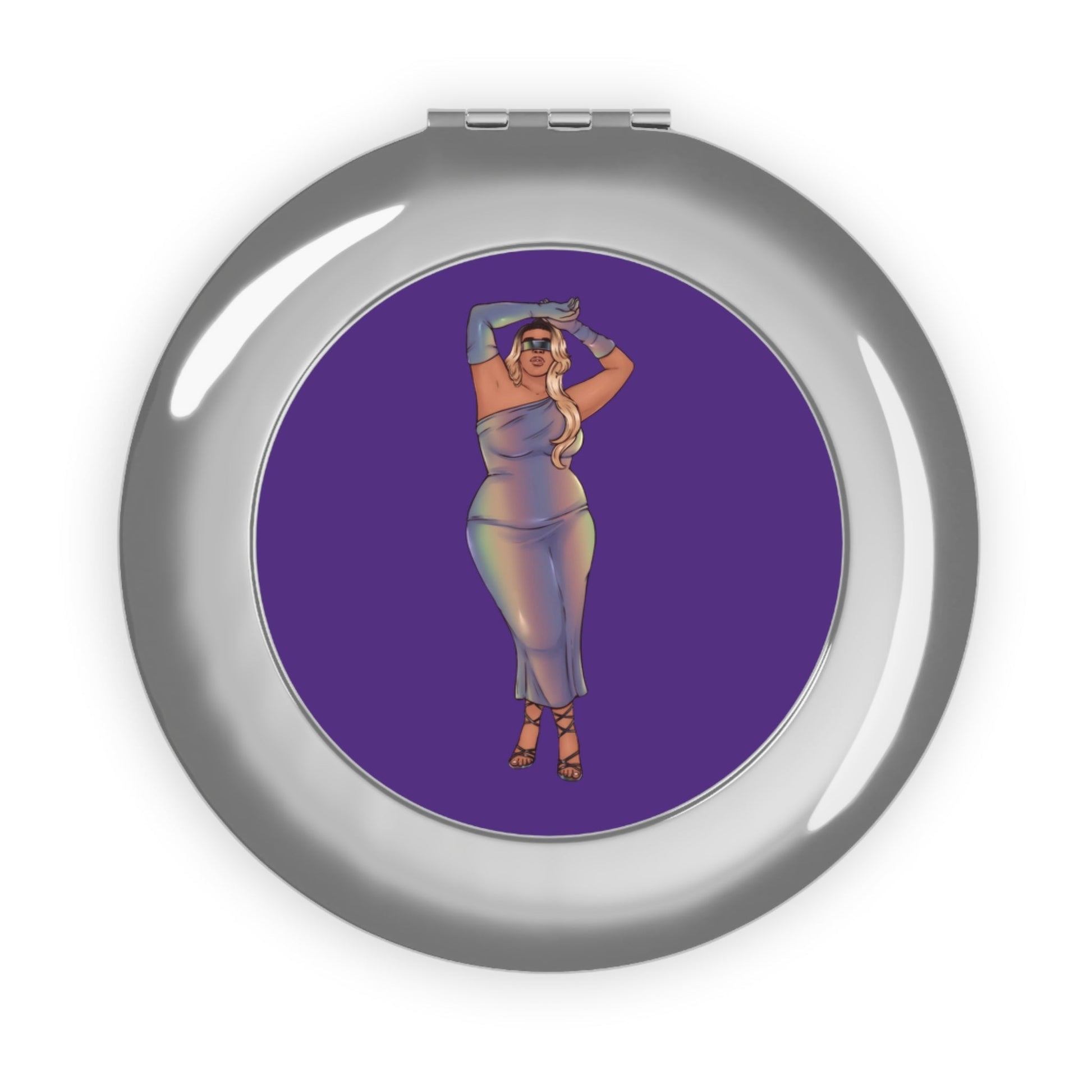 Compact Mirror - Tazah Pageant Queen Plus Size Model Accessories Printify Silver Glossy One size