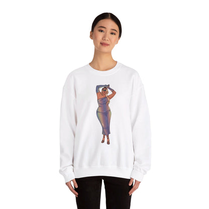 Crewneck Sweatshirt Featuring Plus Size Model Tazah Size S-5xl Sweatshirt Printify 