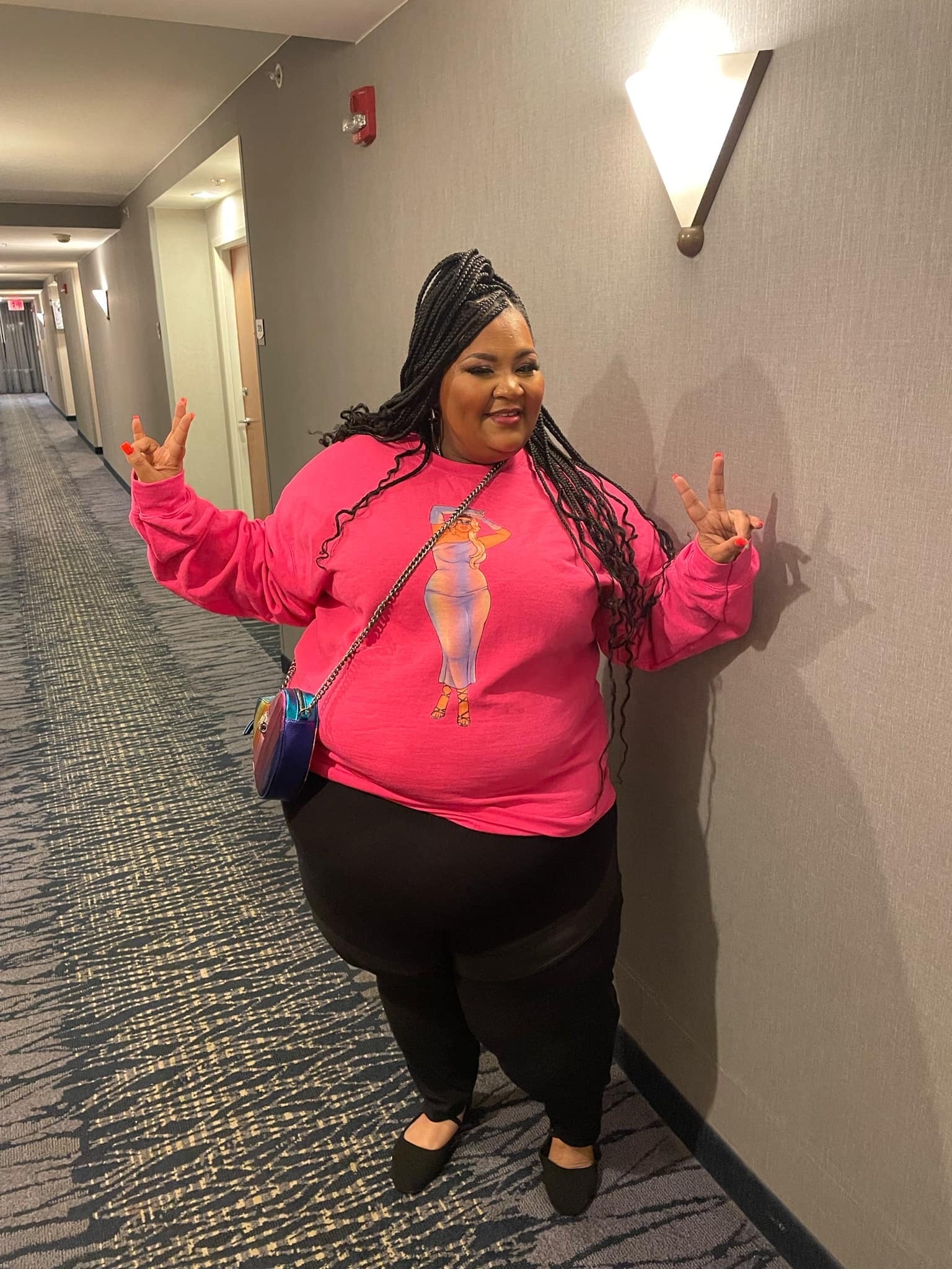 Crewneck Sweatshirt Featuring Plus Size Model Tazah Size S-5xl Sweatshirt Printify 