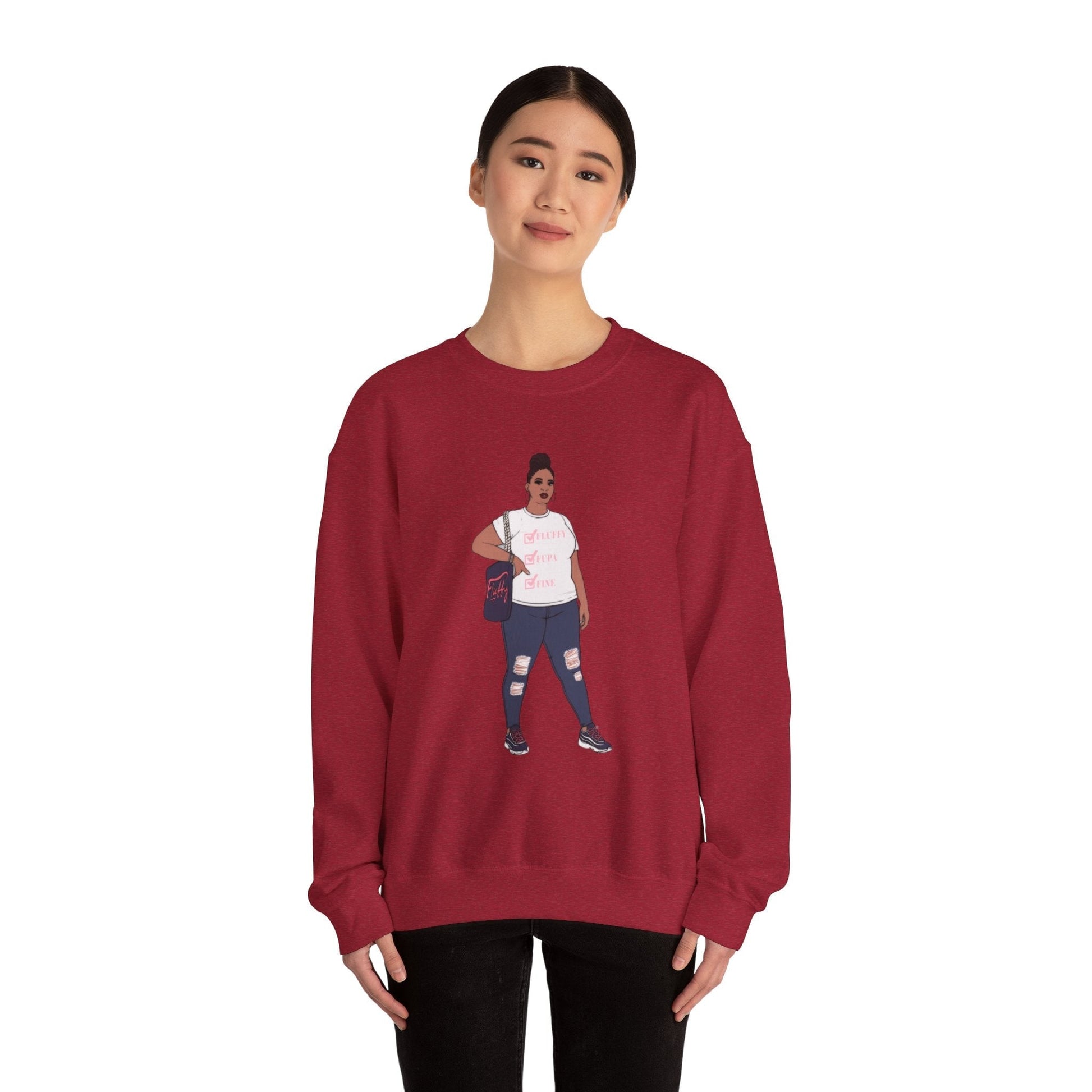 Crewneck Sweatshirt - Jana Plus Size Model Show Off Your Fluff Contest Winner Sweatshirt Printify 