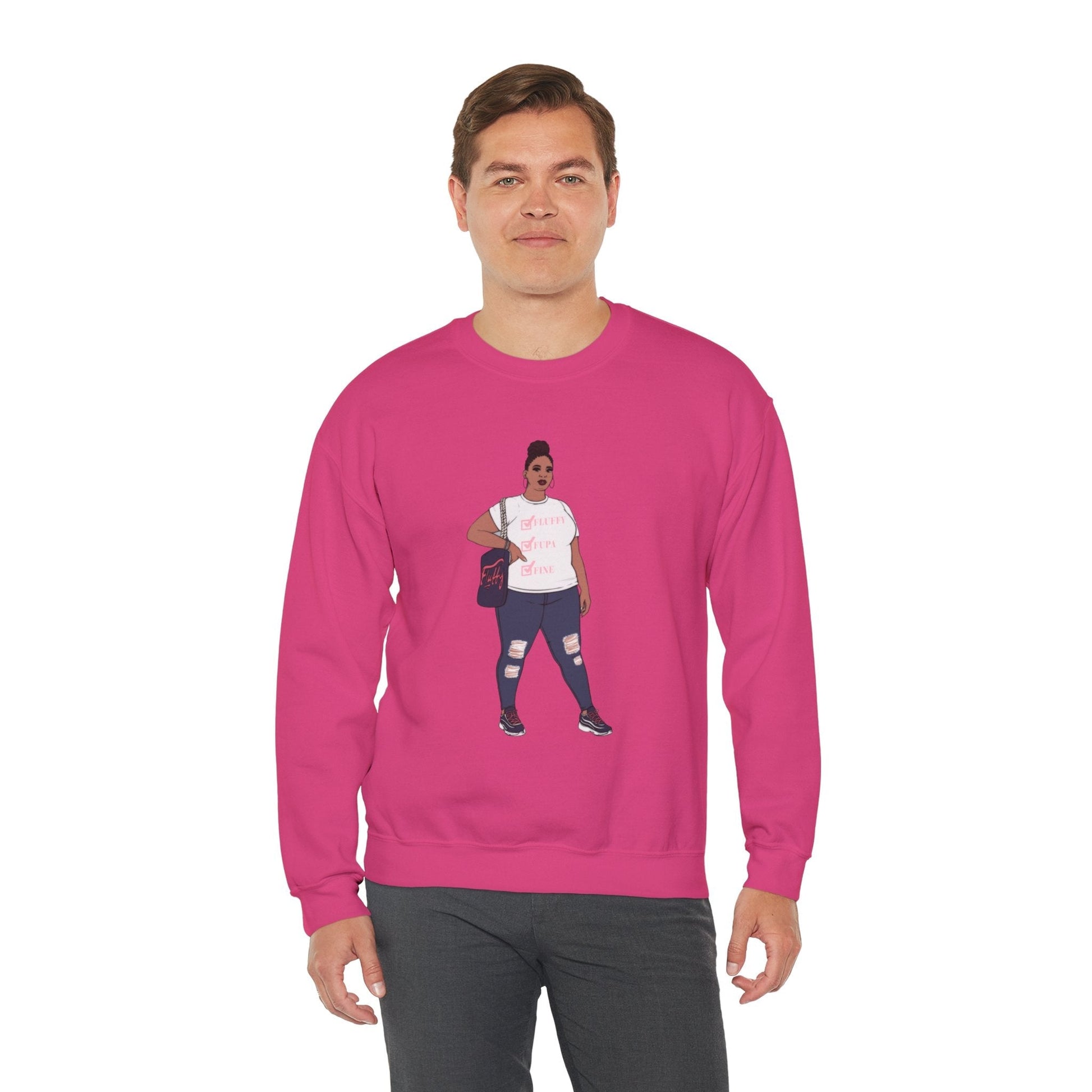 Crewneck Sweatshirt - Jana Plus Size Model Show Off Your Fluff Contest Winner Sweatshirt Printify 