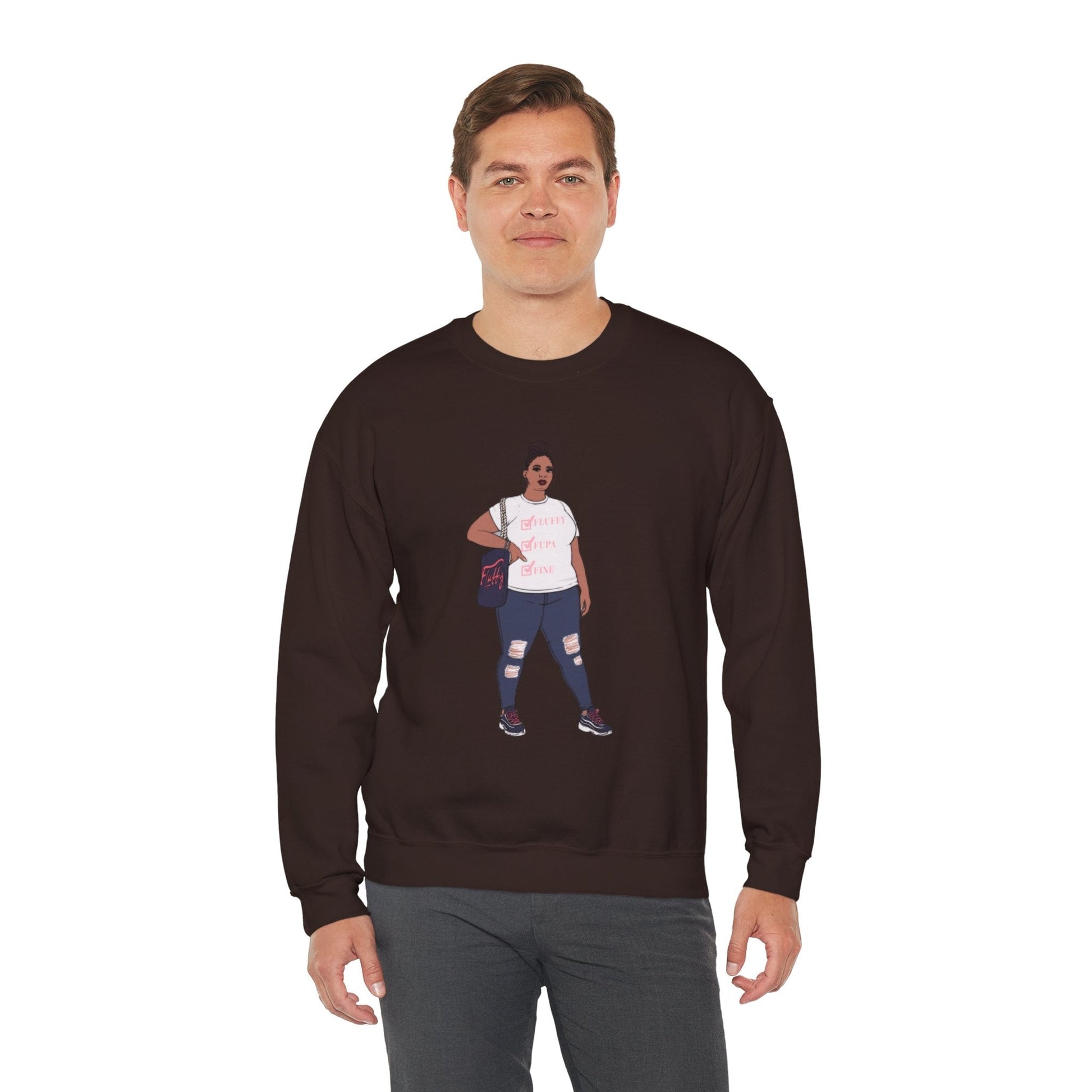 Crewneck Sweatshirt - Jana Plus Size Model Show Off Your Fluff Contest Winner Sweatshirt Printify 