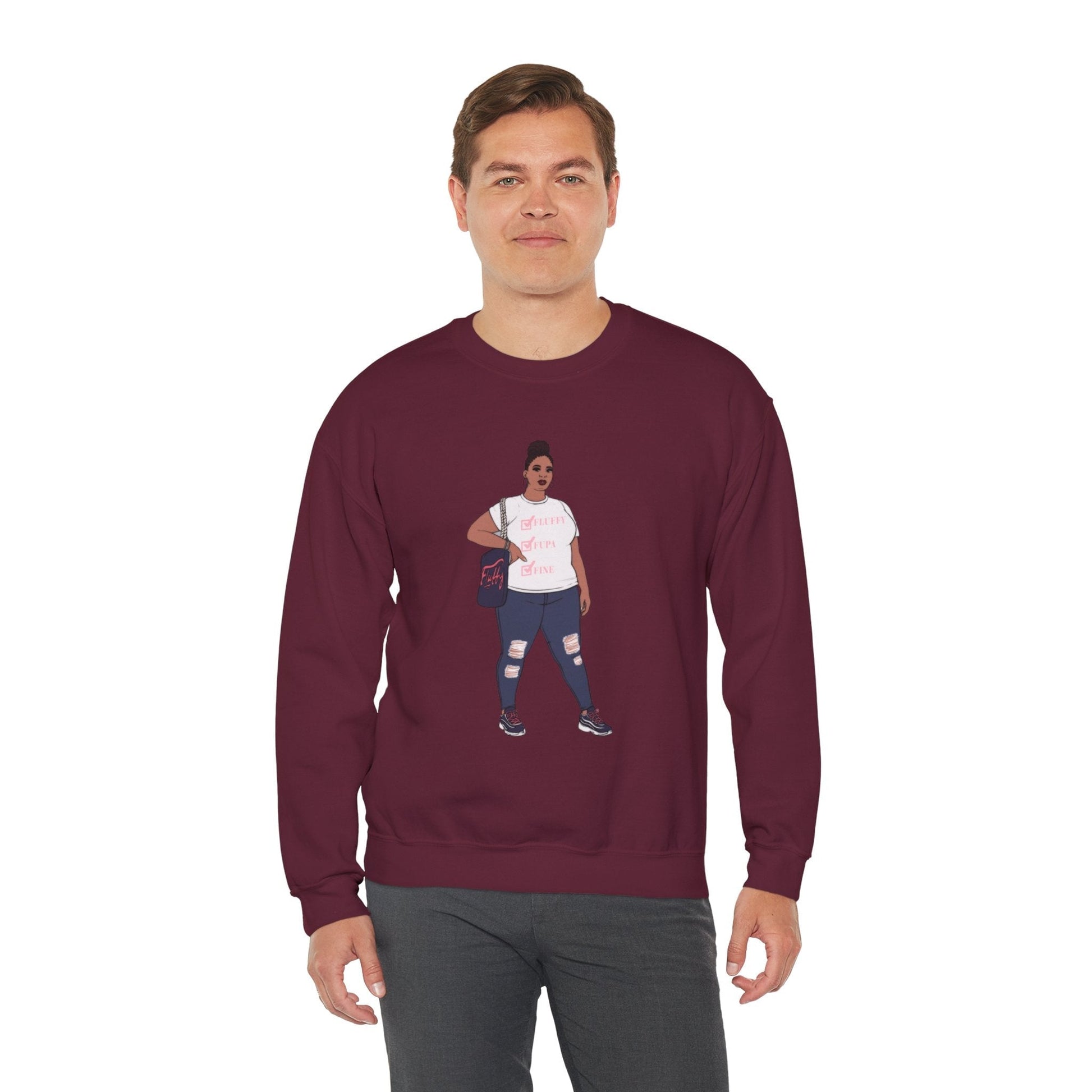 Crewneck Sweatshirt - Jana Plus Size Model Show Off Your Fluff Contest Winner Sweatshirt Printify 