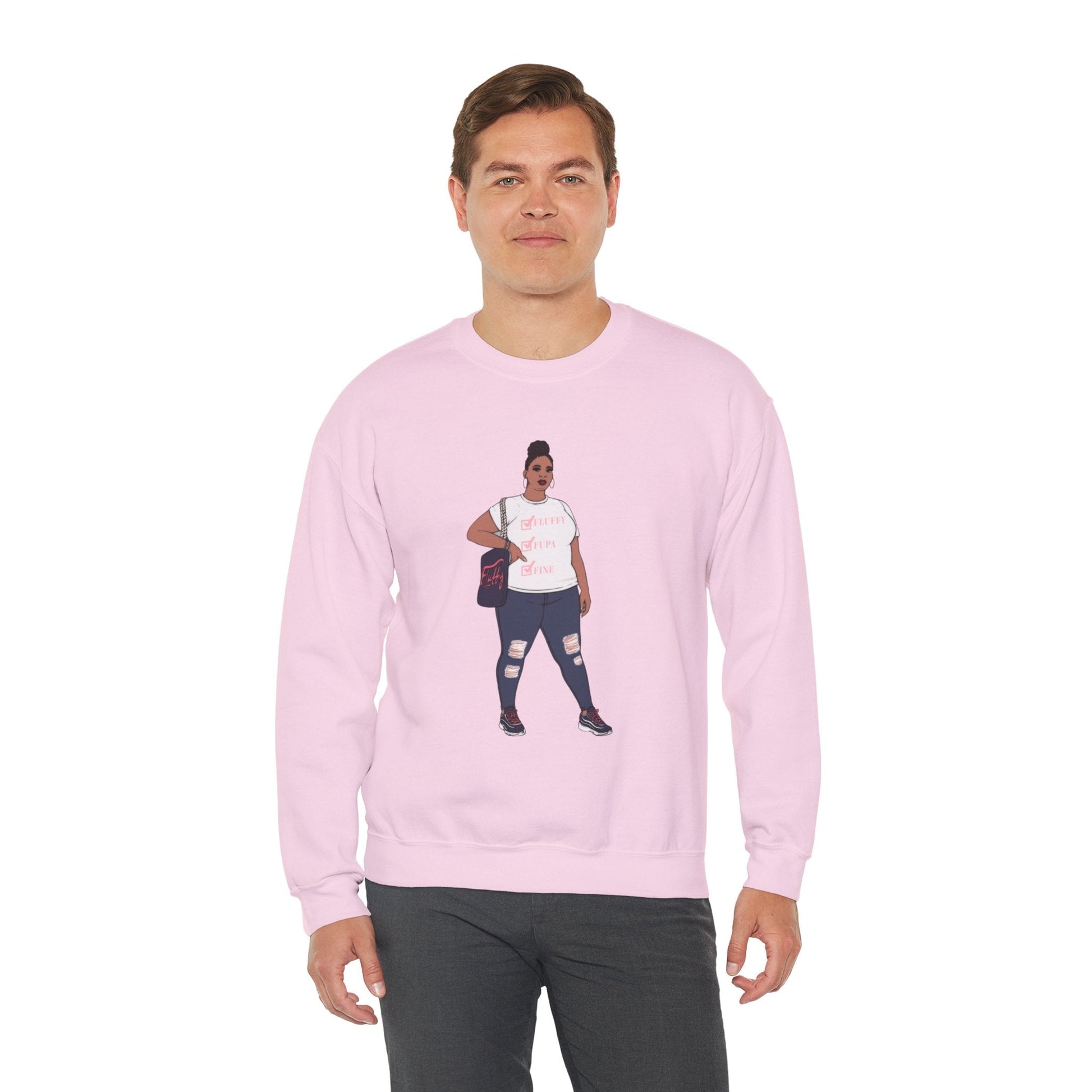 Crewneck Sweatshirt - Jana Plus Size Model Show Off Your Fluff Contest Winner Sweatshirt Printify 