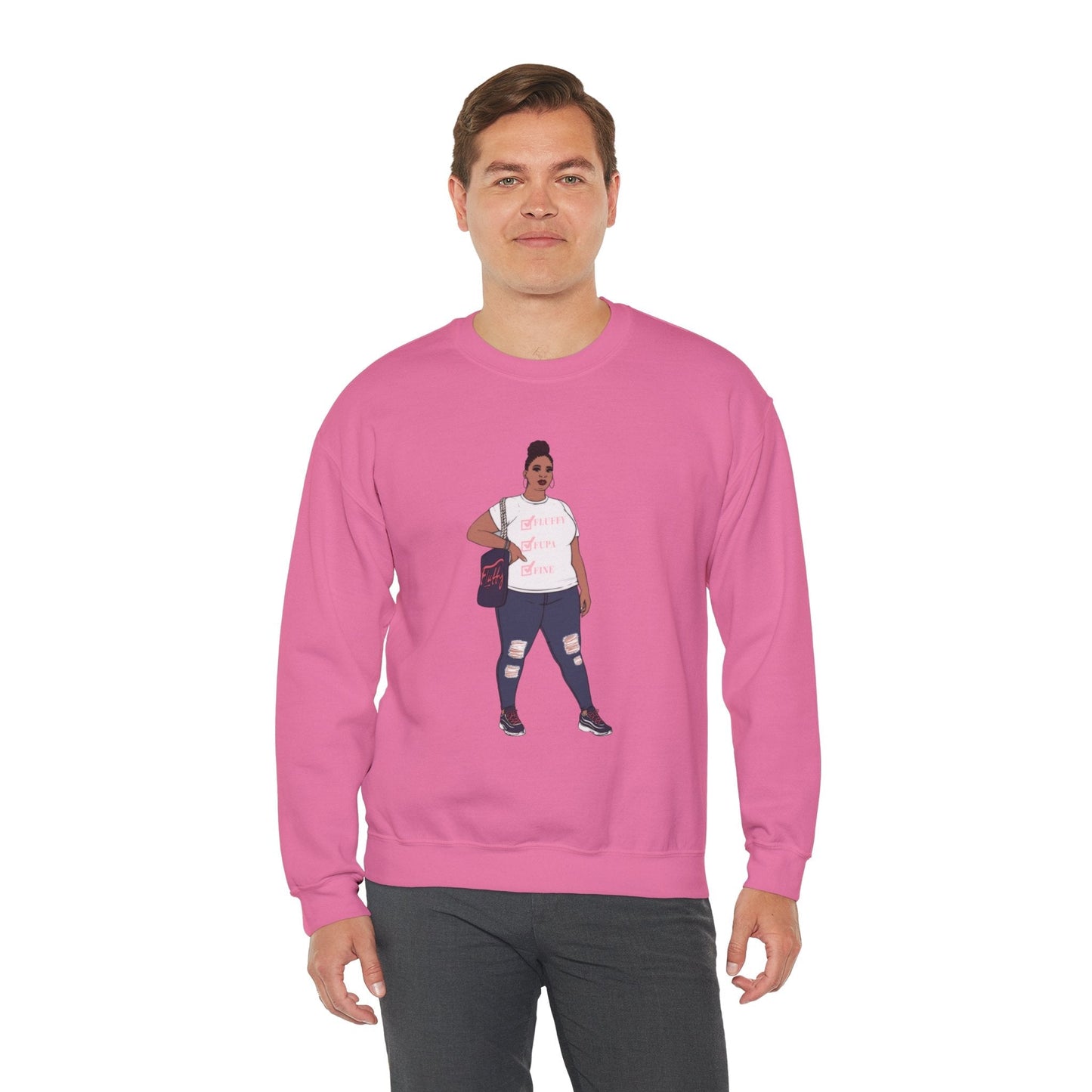 Crewneck Sweatshirt - Jana Plus Size Model Show Off Your Fluff Contest Winner Sweatshirt Printify 