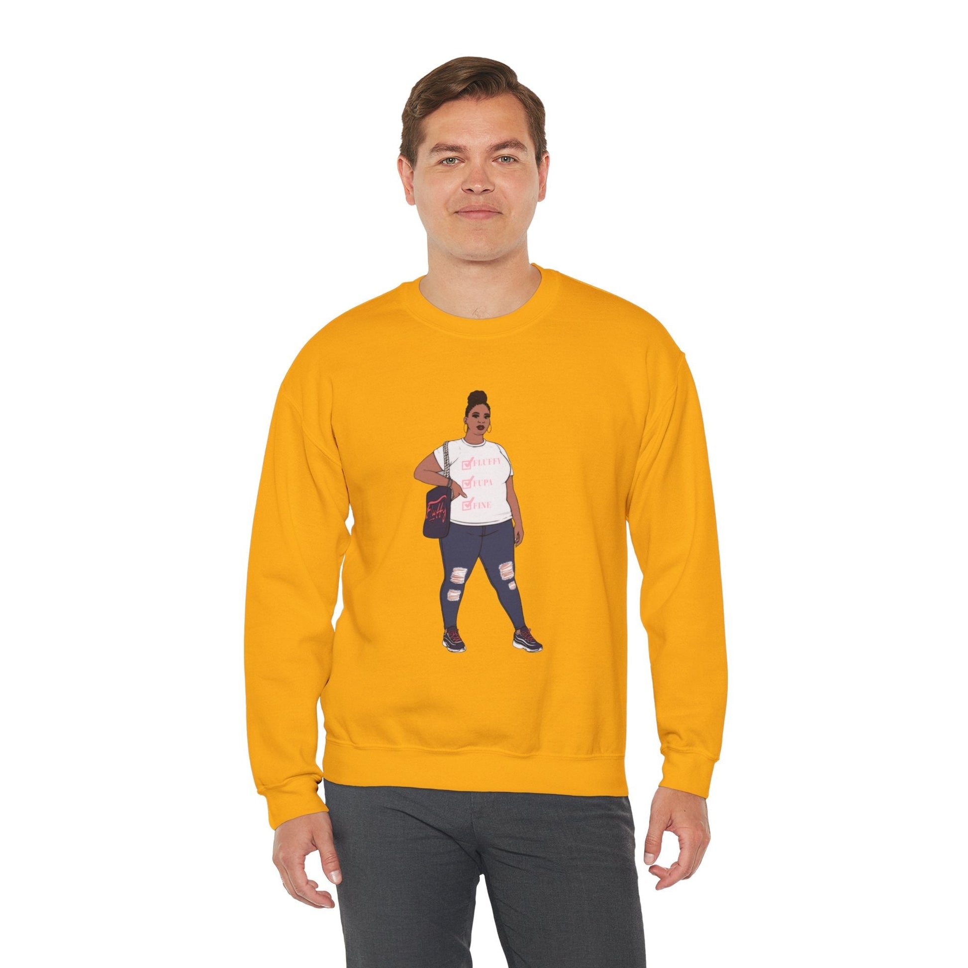 Crewneck Sweatshirt - Jana Plus Size Model Show Off Your Fluff Contest Winner Sweatshirt Printify 