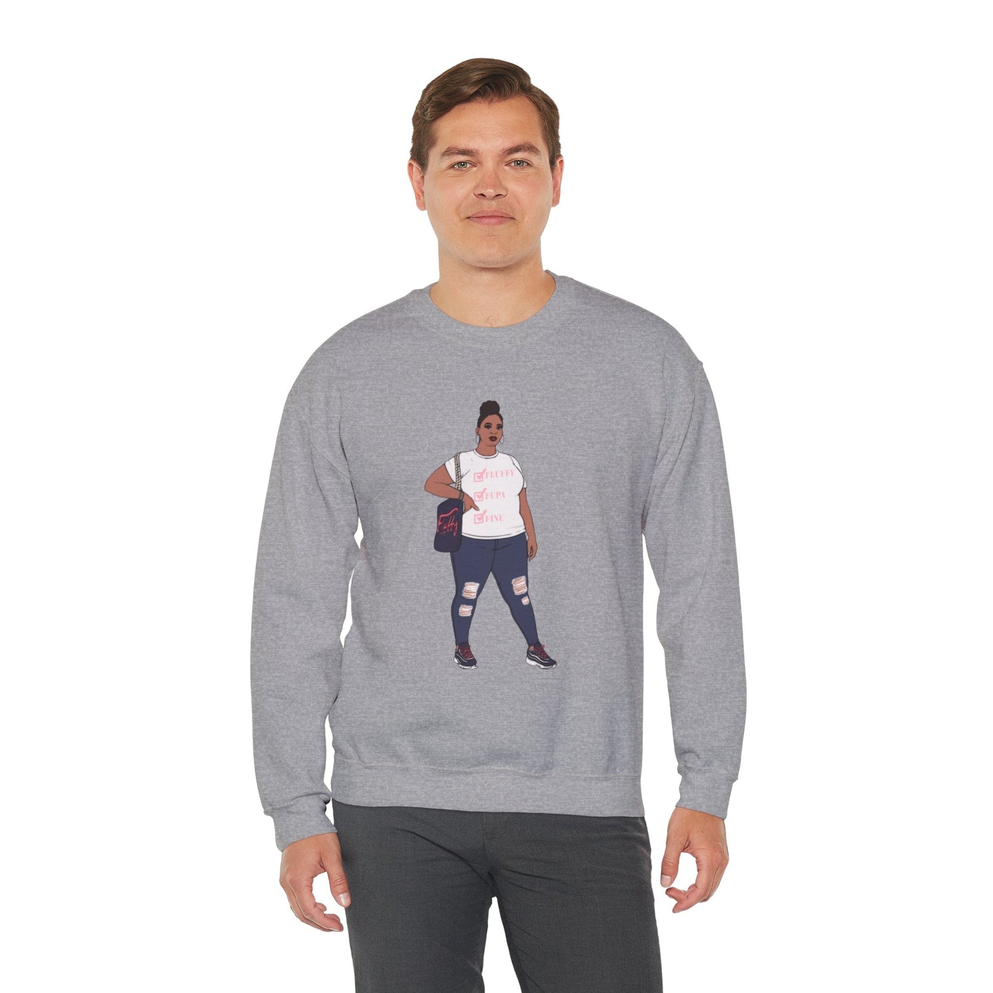 Crewneck Sweatshirt - Jana Plus Size Model Show Off Your Fluff Contest Winner Sweatshirt Printify 