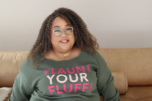 Flaunt Your Fluff Plus Size Sweatshirt Sweatshirt Printify 