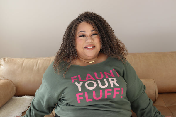 Flaunt Your Fluff Plus Size Sweatshirt Sweatshirt Printify 