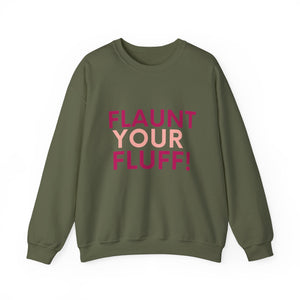 Flaunt Your Fluff Plus Size Sweatshirt Sweatshirt Printify Military Green S 